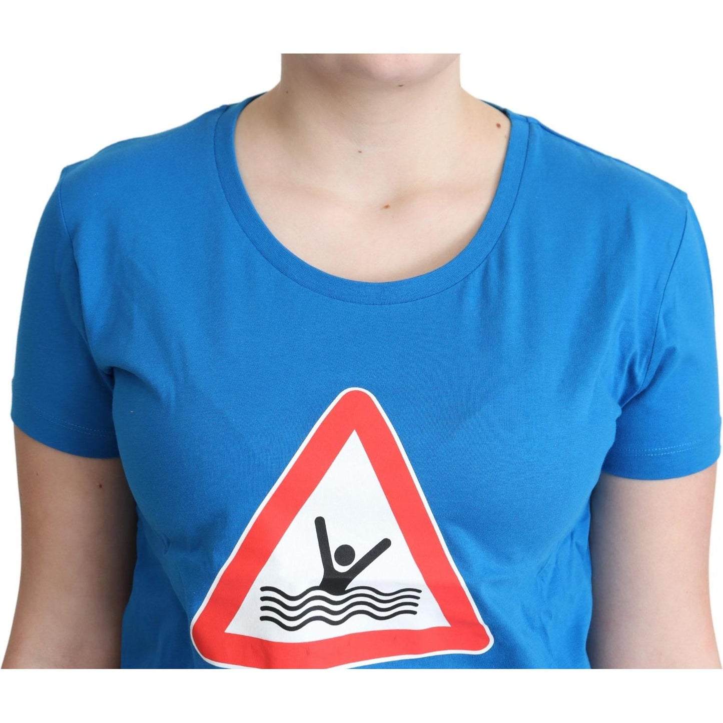 Moschino Chic Triangle Graphic Cotton Tee Moschino Tan