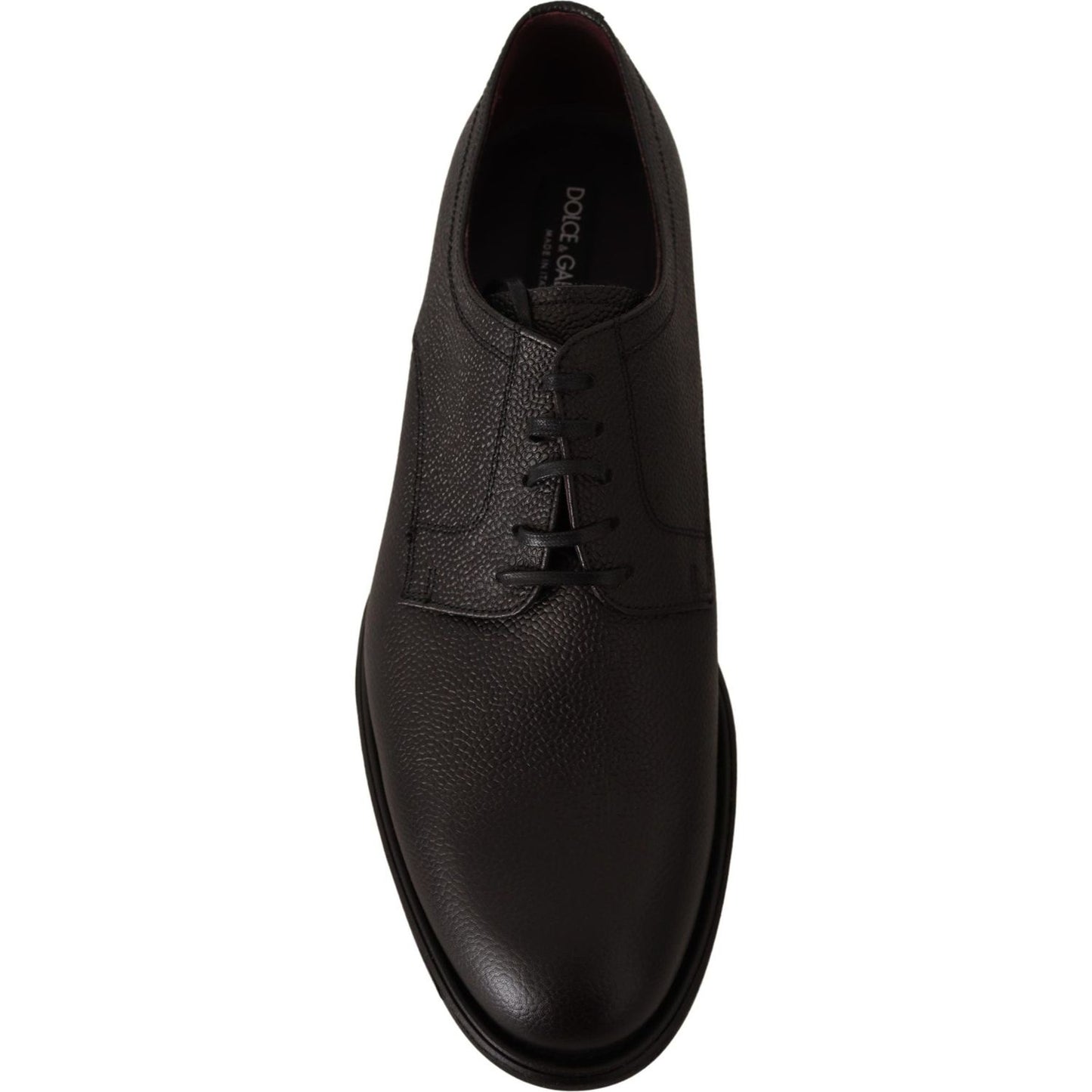 Dolce & Gabbana Elegant Black Leather Derby Dress Shoes Dolce & Gabbana Black