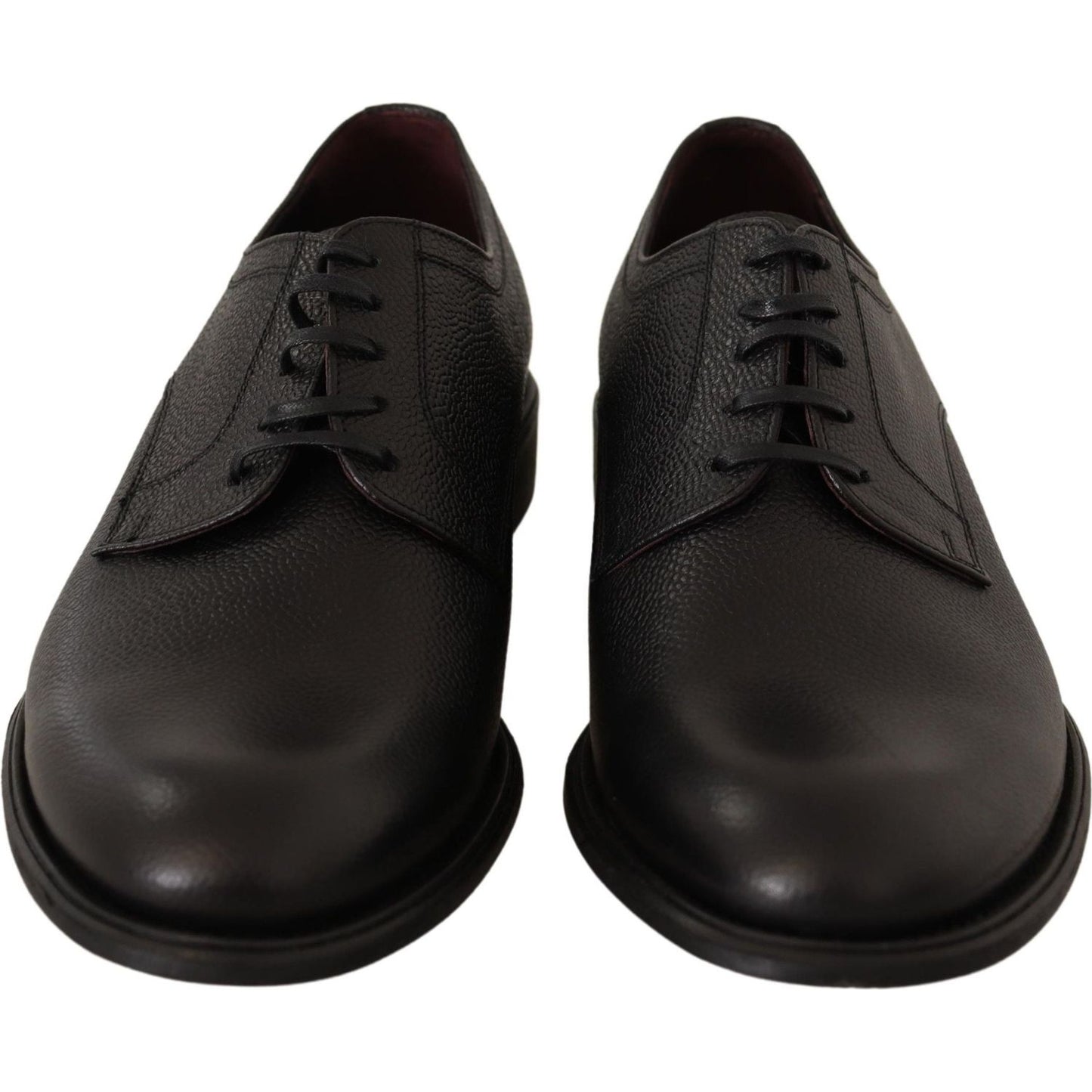 Dolce & Gabbana Elegant Black Leather Derby Dress Shoes Dolce & Gabbana Black