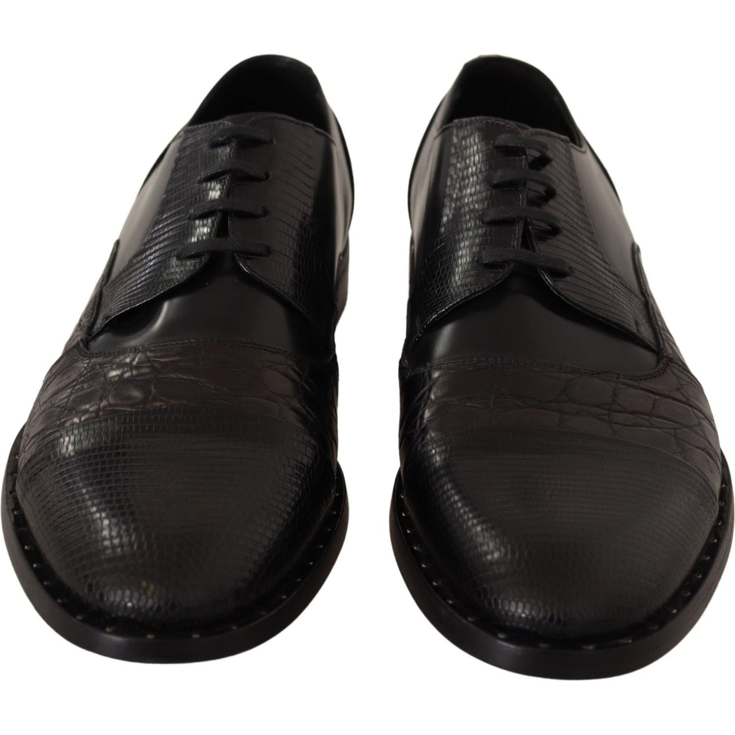 Dolce & Gabbana Elegant Black Derby Oxford Wingtips Dolce & Gabbana Black