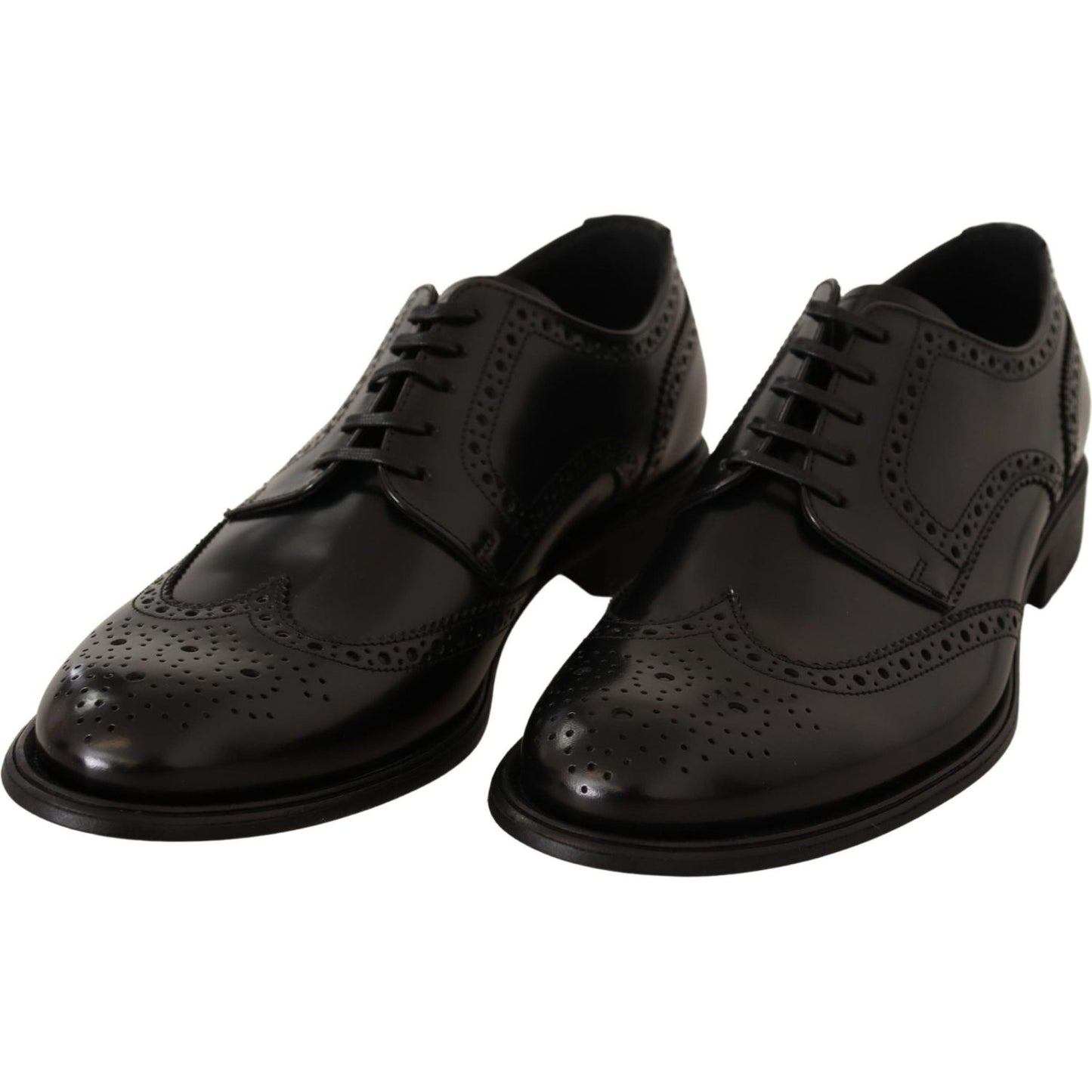 Dolce & Gabbana Elegant Wingtip Derby Oxford Shoes Dolce & Gabbana Black