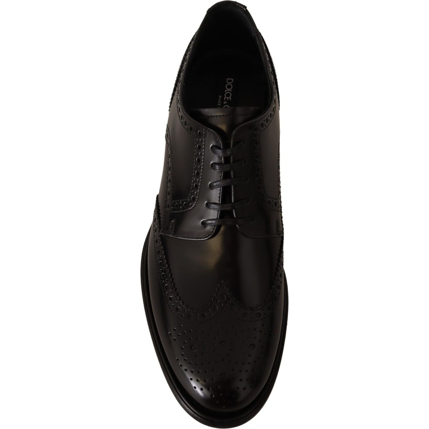 Dolce & Gabbana Elegant Wingtip Derby Oxford Shoes Dolce & Gabbana Black