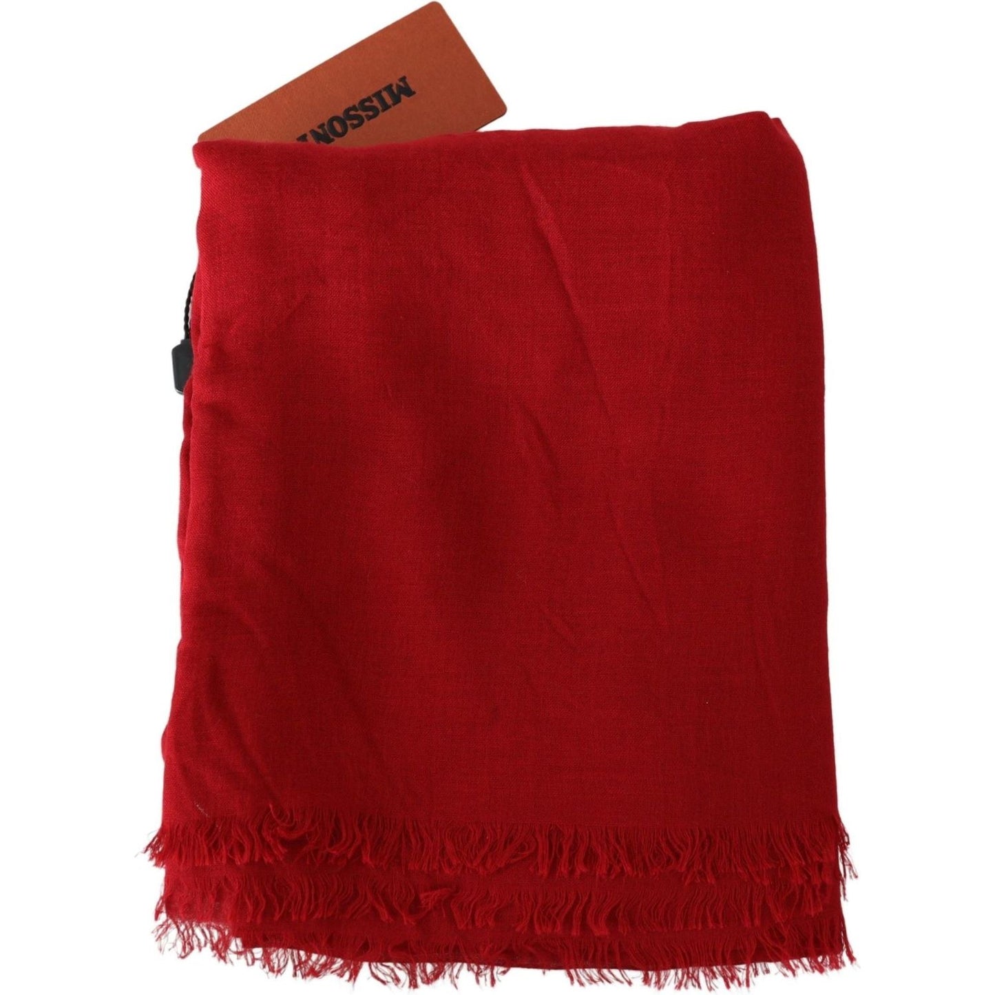Missoni Luxurious Cashmere Patterned Scarf Missoni Dark Red
