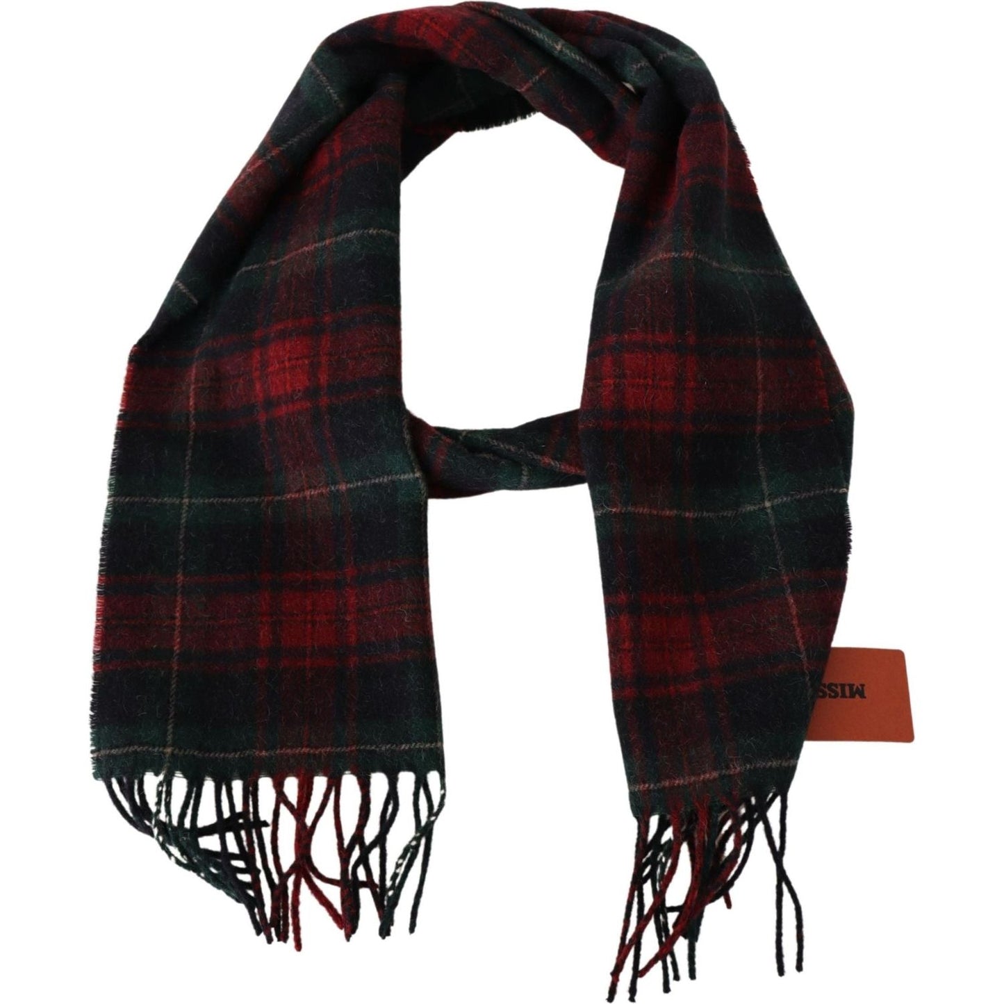 Missoni Elegant Check Wool Scarf with Logo Embroidery Missoni Black