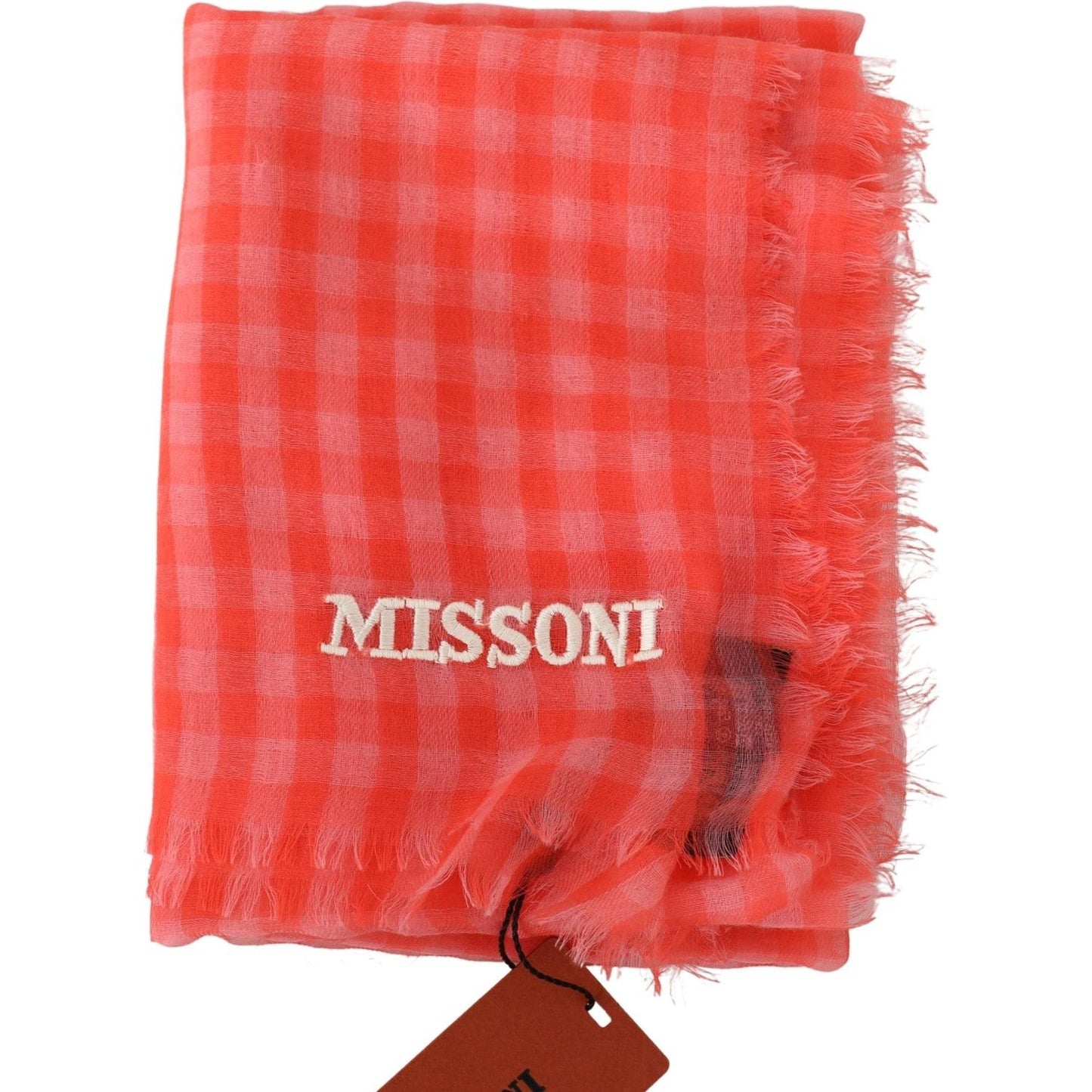 Missoni Luxurious Cashmere Checkered Scarf Missoni Tomato