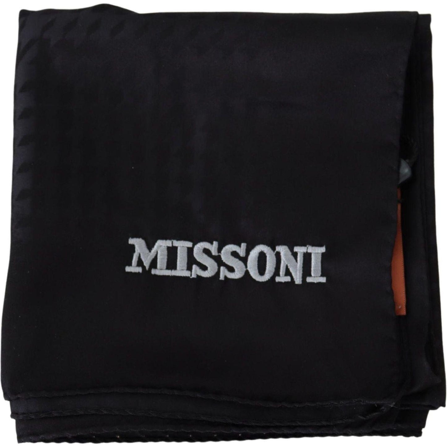 Missoni Elegant Black Wool Scarf with Embroidered Logo Missoni Black
