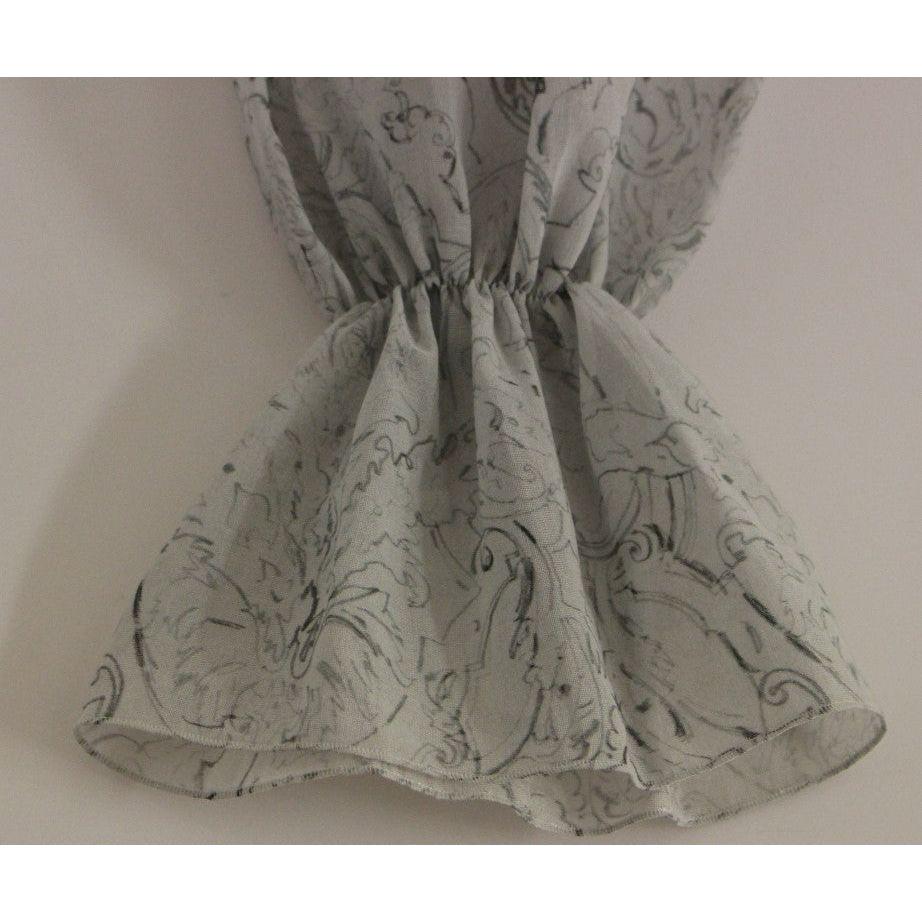 Vika Gazinskaya Elegant Blue Cotton Tunic Blouse Vika Gazinskaya Slate Gray
