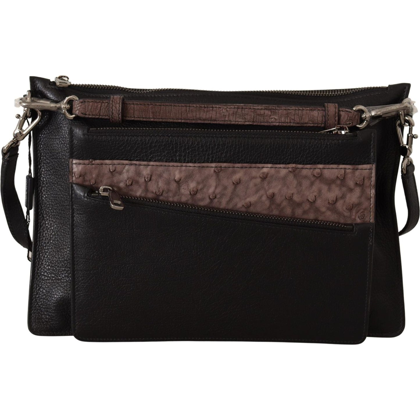 Dolce & Gabbana Elegant Black Leather Sling Shoulder Bag Dolce & Gabbana Black