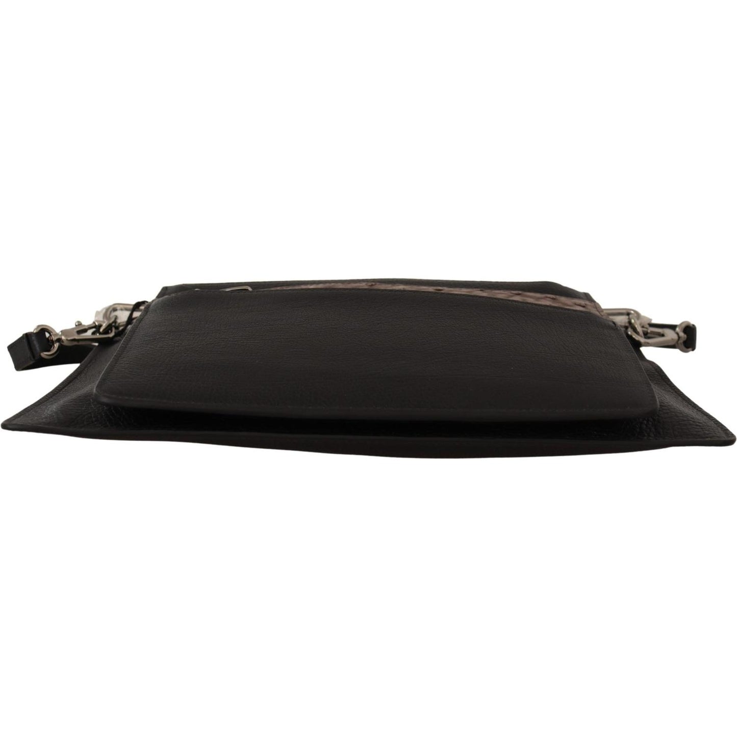 Dolce & Gabbana Elegant Black Leather Sling Shoulder Bag Dolce & Gabbana Black