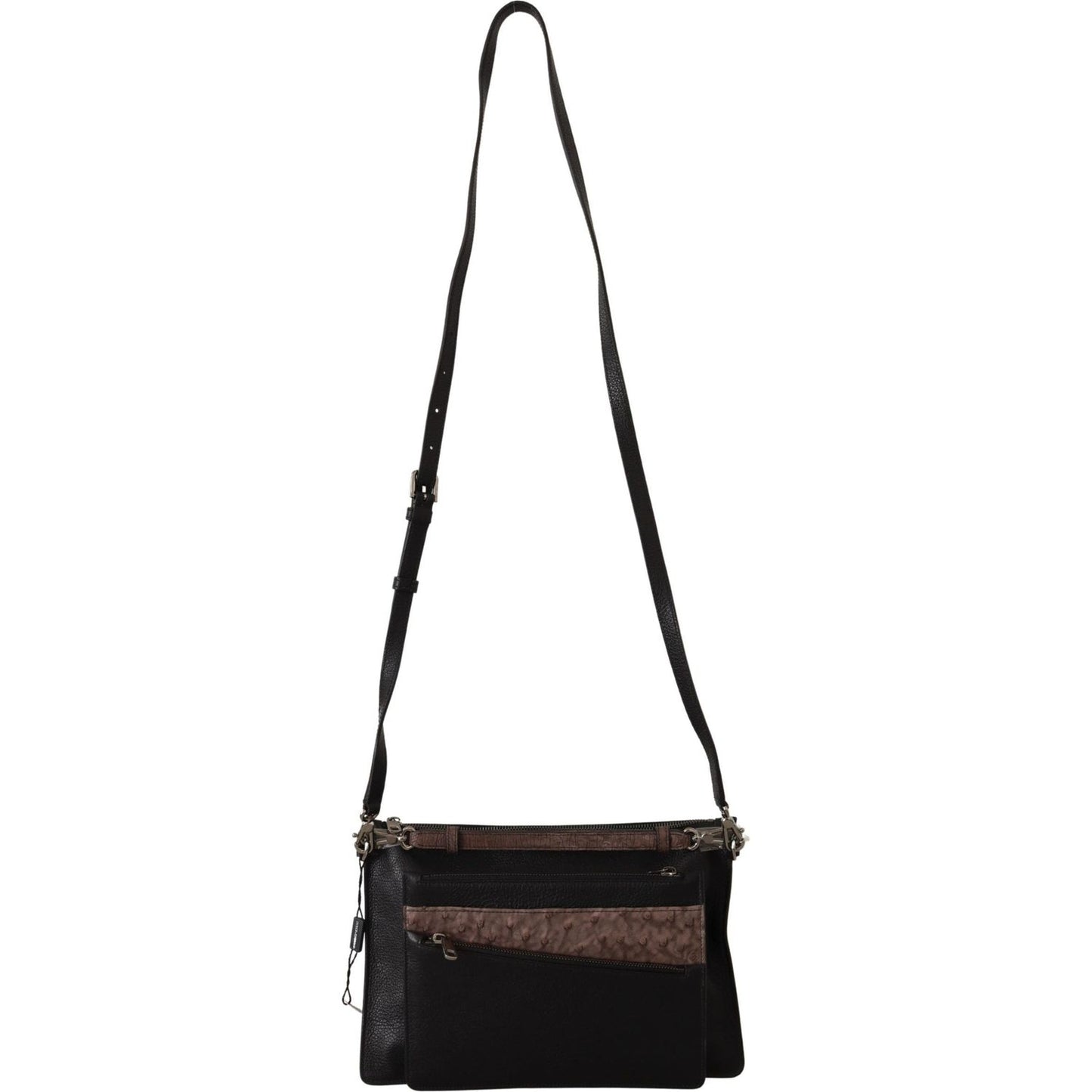 Dolce & Gabbana Elegant Black Leather Sling Shoulder Bag Dolce & Gabbana Black