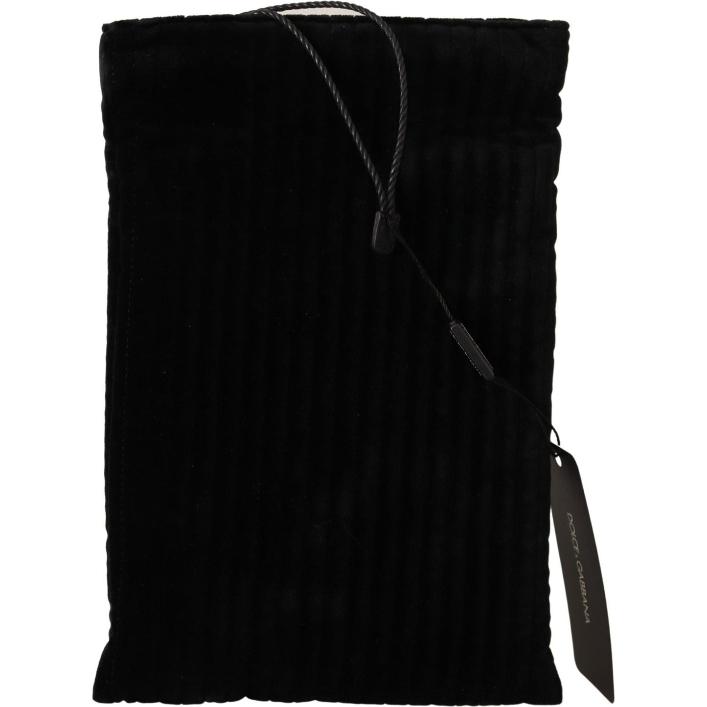 Dolce & Gabbana Elegant Velvet Quilted Glasses Holder Bag Dolce & Gabbana Black