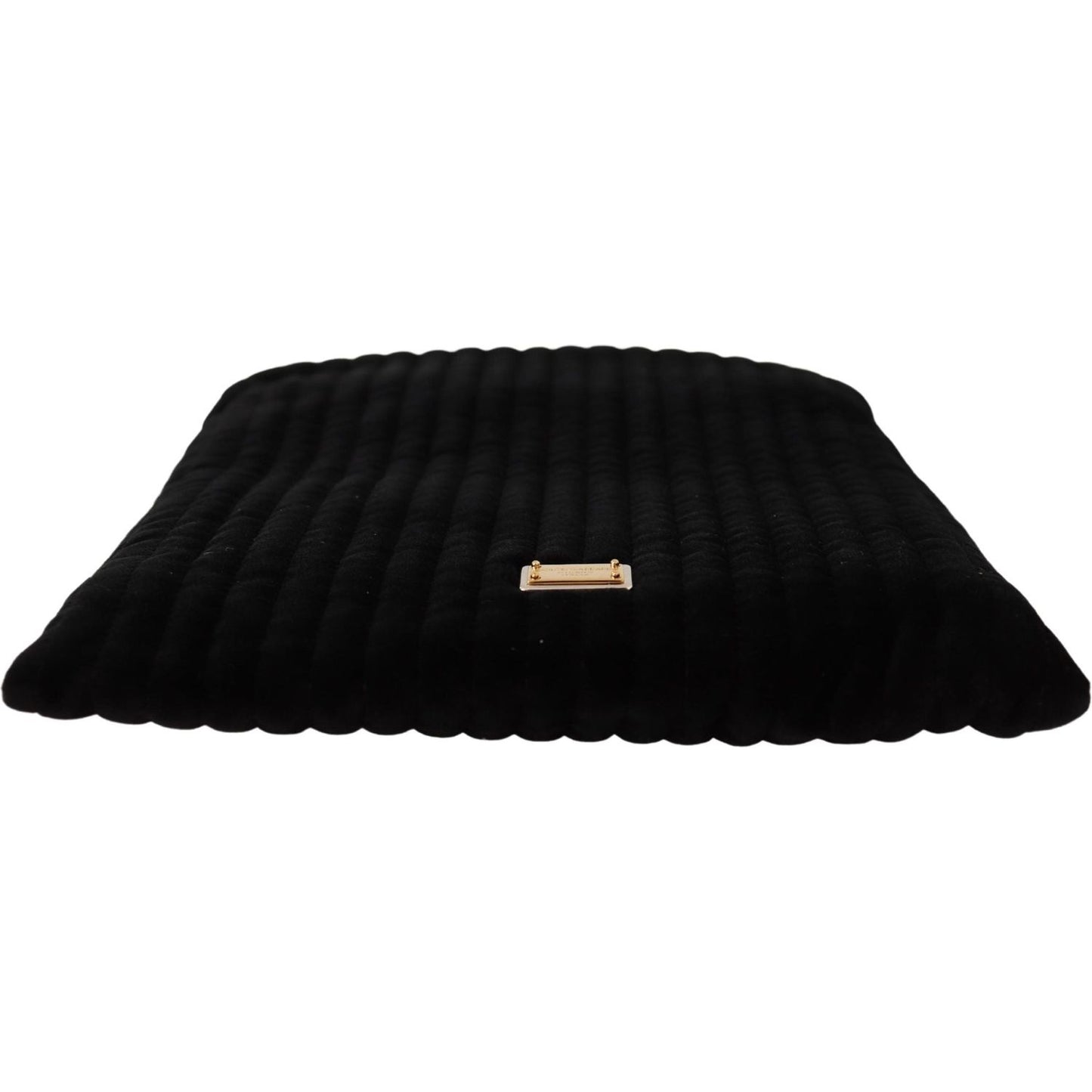 Dolce & Gabbana Elegant Velvet Quilted Glasses Holder Bag Dolce & Gabbana Black