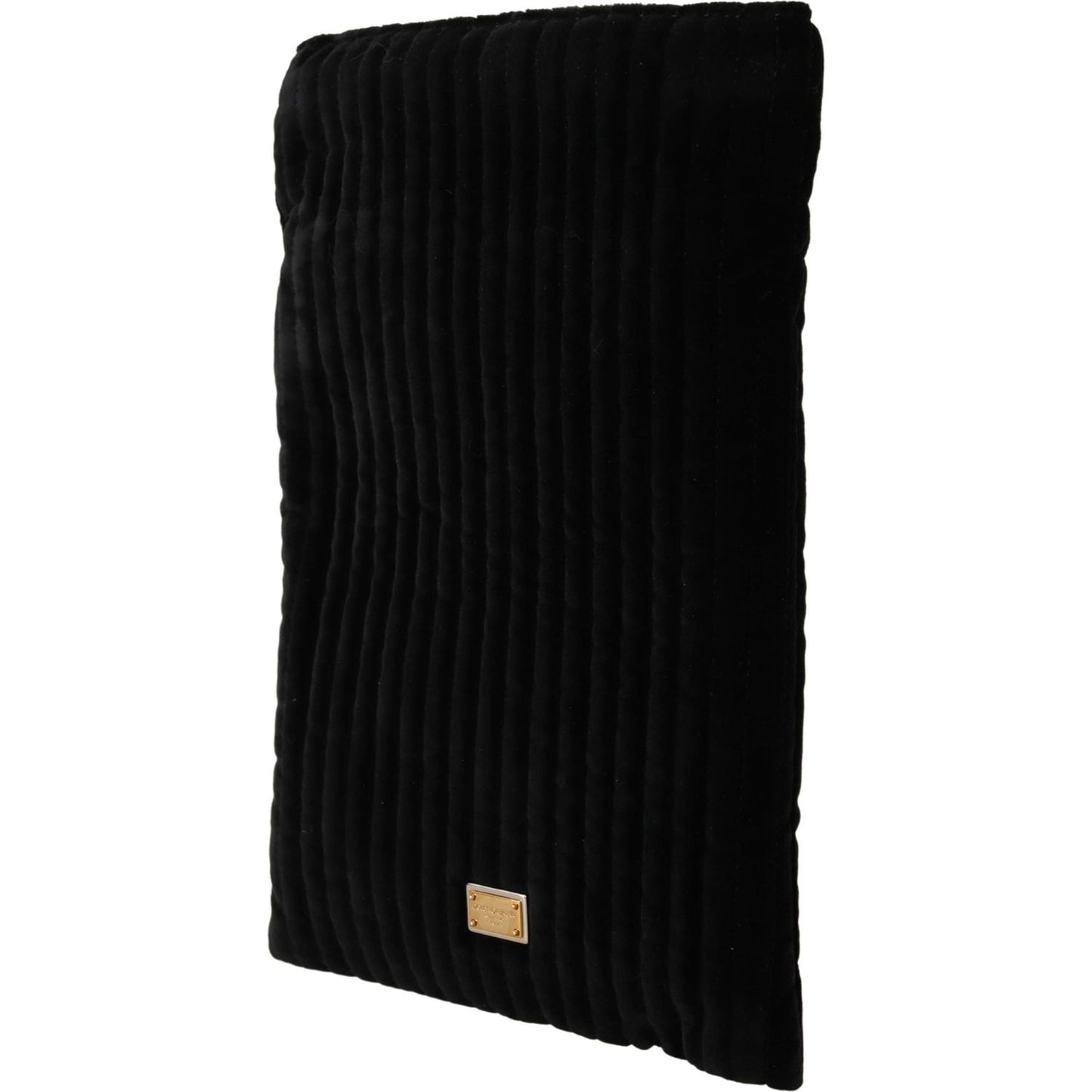 Dolce & Gabbana Elegant Velvet Quilted Glasses Holder Bag Dolce & Gabbana Black