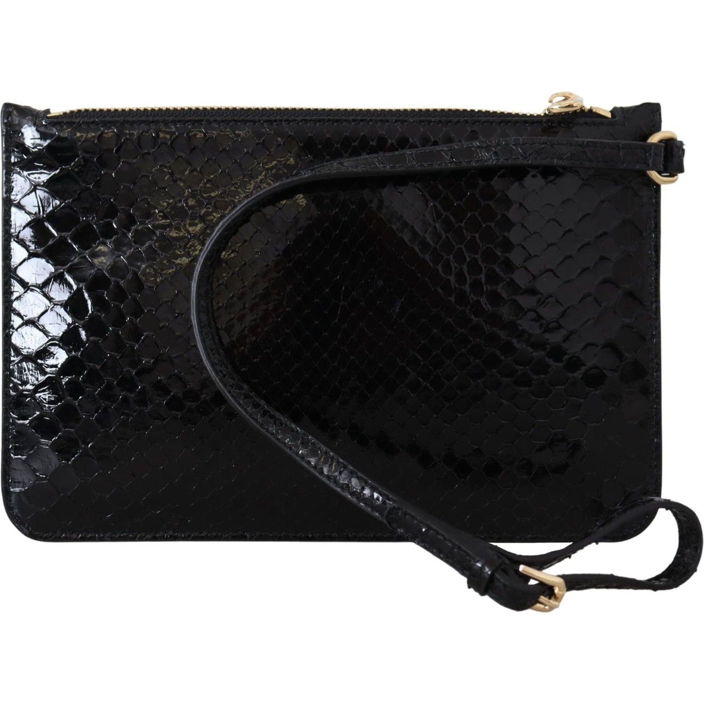 Dolce & Gabbana Exotic Leather Black Wristlet Wallet Dolce & Gabbana Black