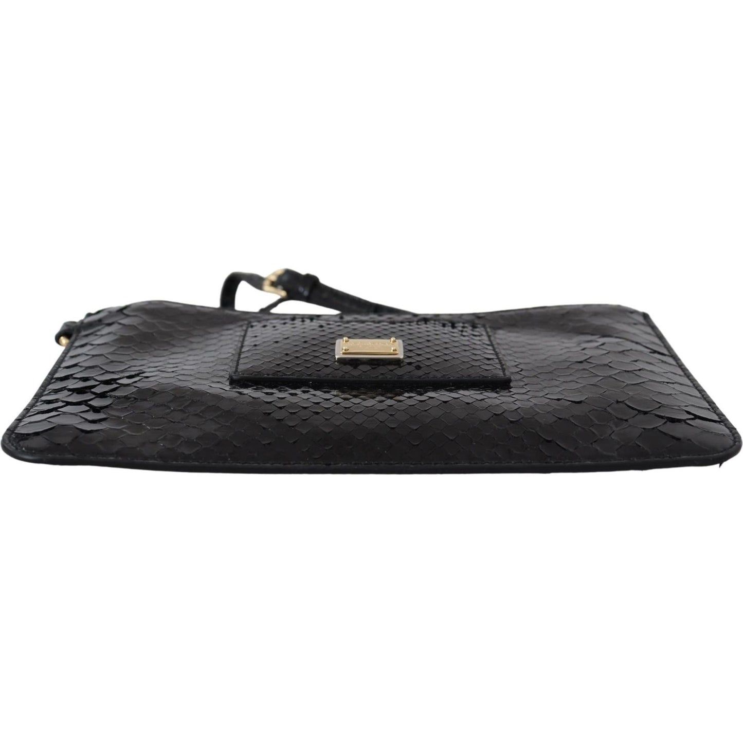 Dolce & Gabbana Exotic Leather Black Wristlet Wallet Dolce & Gabbana Dark Slate Gray