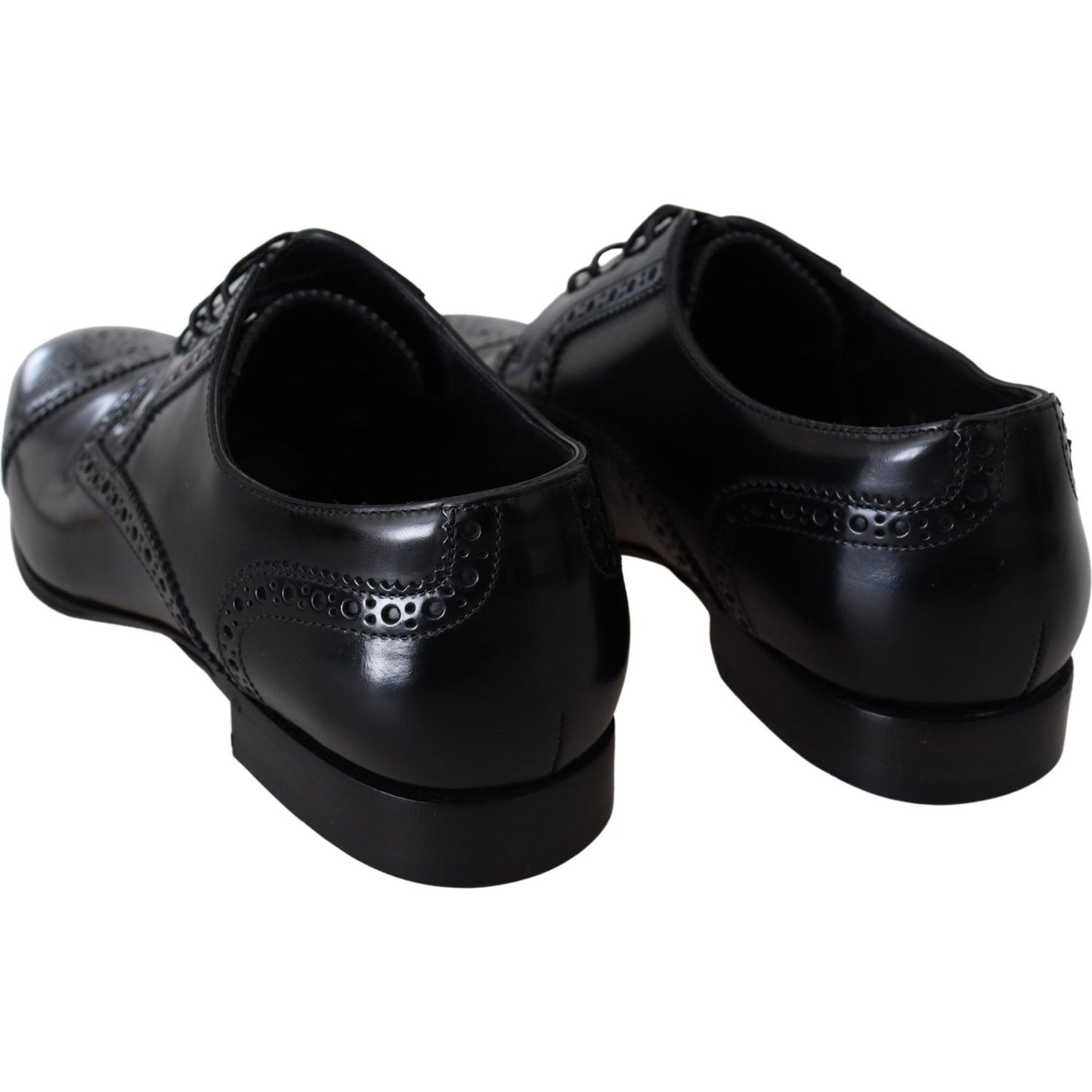 Dolce & Gabbana Elegant Black Leather Formal Derby Shoes Dolce & Gabbana Black