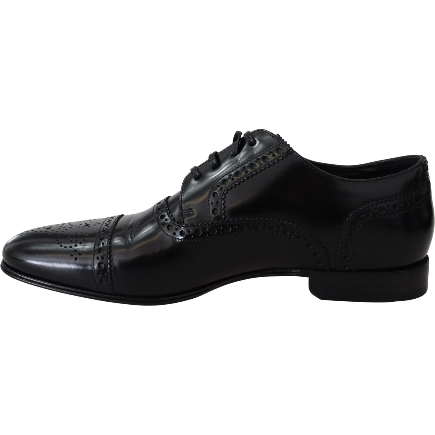 Dolce & Gabbana Elegant Black Leather Formal Derby Shoes Dolce & Gabbana Black