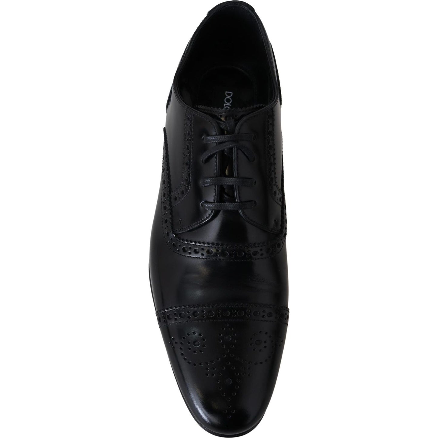 Dolce & Gabbana Elegant Black Leather Formal Derby Shoes Dolce & Gabbana Black