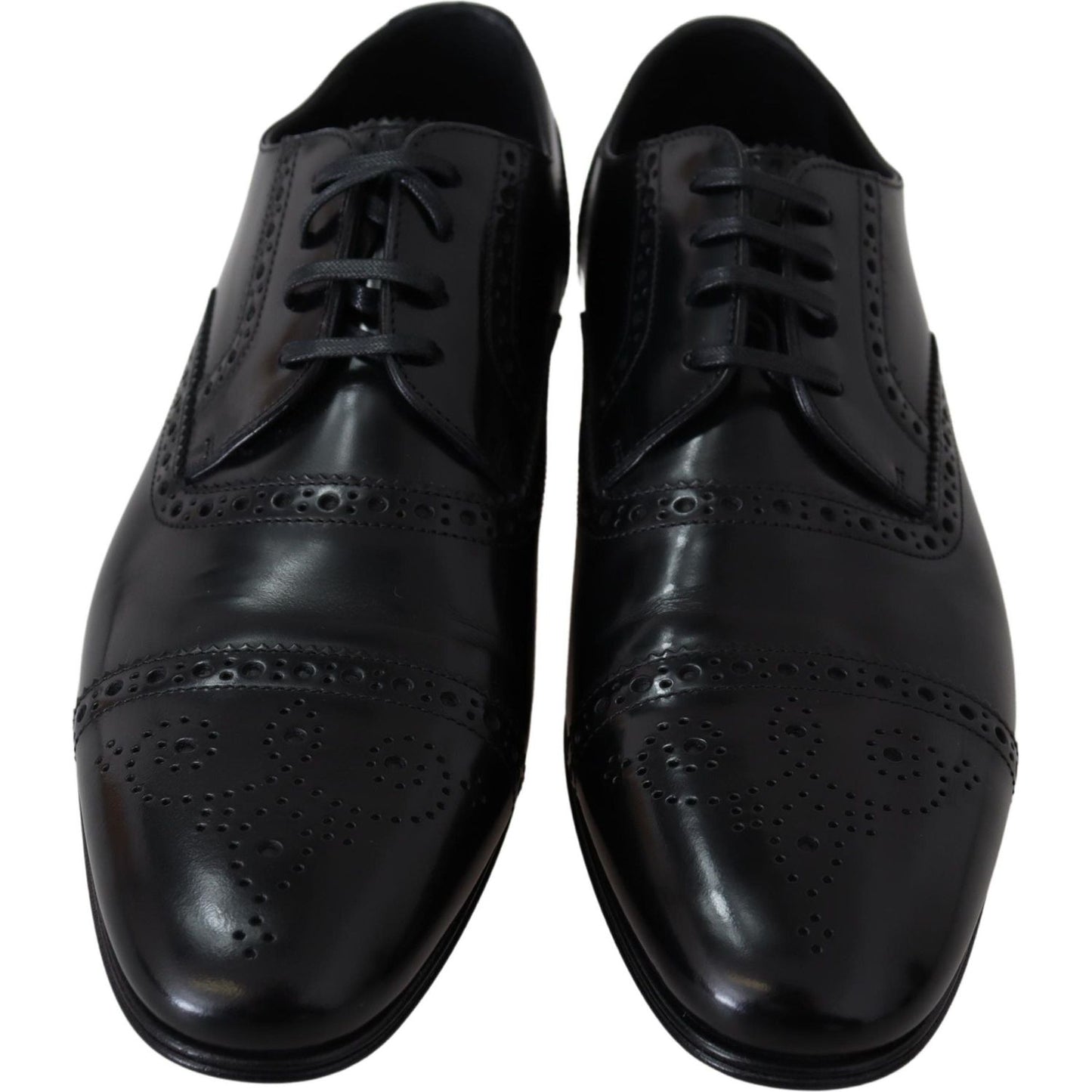 Dolce & Gabbana Elegant Black Leather Formal Derby Shoes Dolce & Gabbana Black