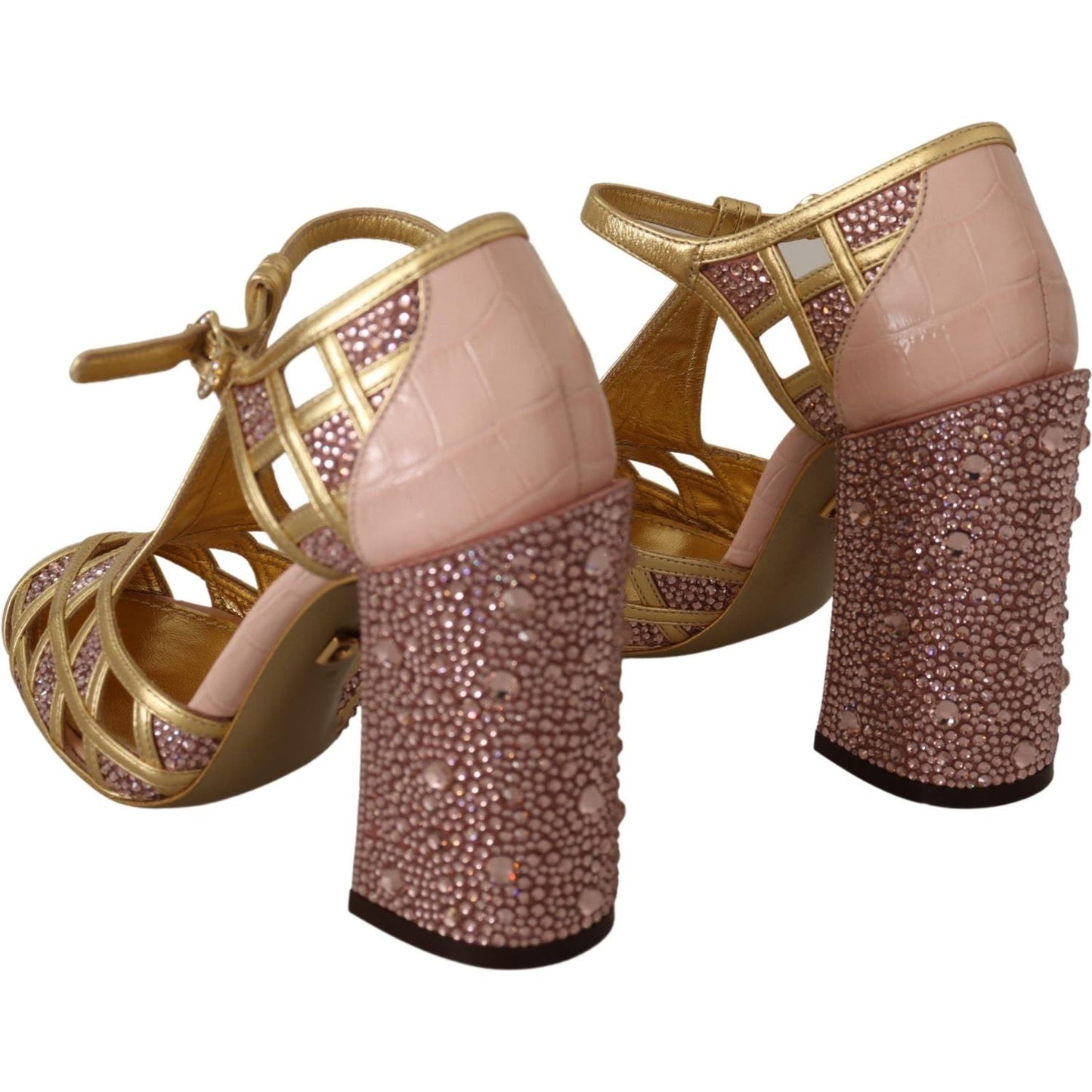 Dolce & Gabbana Dolce & Gabbana Silk-Infused Leather Crystal Pumps in Pink Gold LA9011-35 1728,67345645728,79% leather,Dolce & Gabbana,EU35/US4.5,EU36/US5.5,EU37/US6.5,Gold,Material: 21% Silk,New with tags,Sandals - Women - Shoes,Shoes,Women,Women - Shoes