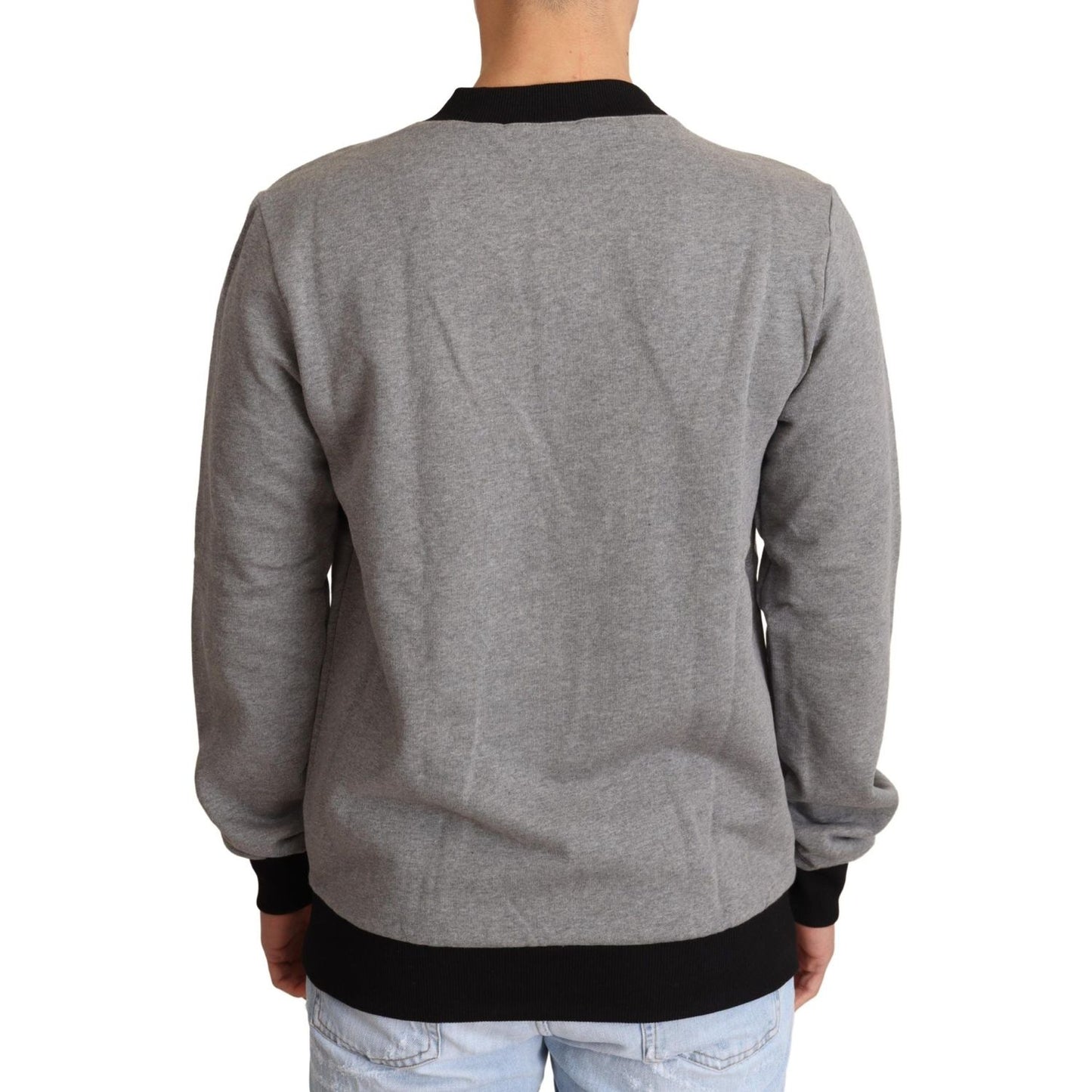 Dolce & Gabbana Elegant Gray Crown Motif Crewneck Sweater Dolce & Gabbana Slate Gray