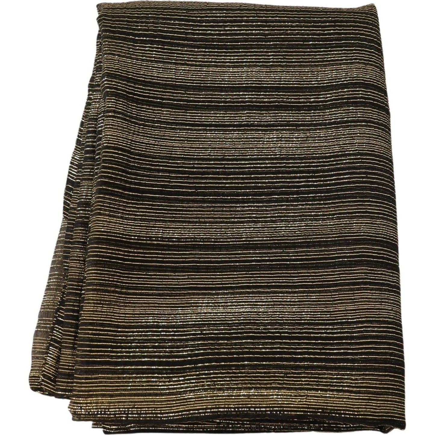Dolce & Gabbana Elegant Gold Silk Blend Scarf Dolce & Gabbana Black
