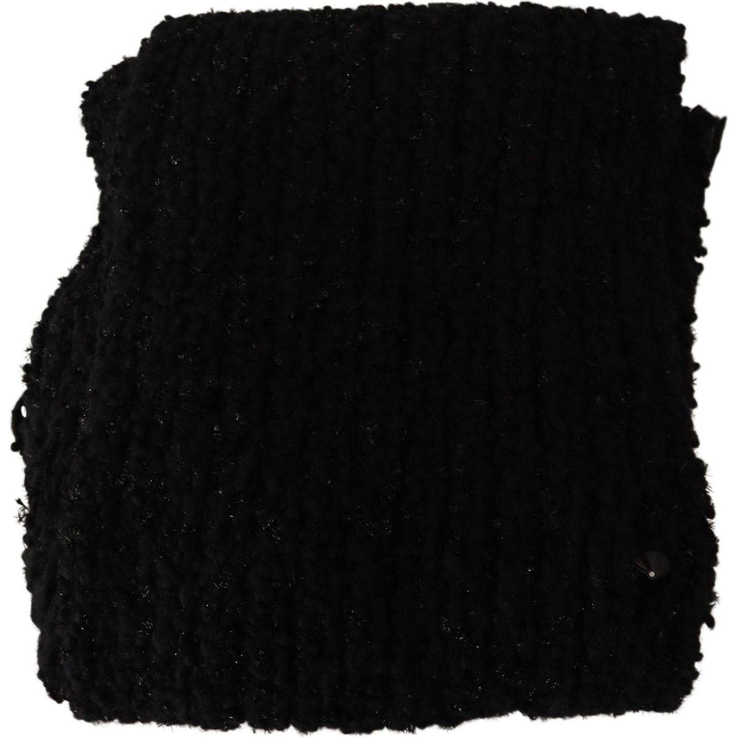 Dolce & Gabbana Elegant Black Wool-Blend Designer Scarf Dolce & Gabbana Black