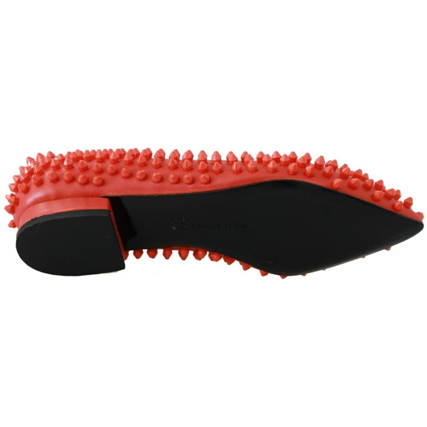 Philipp Plein Vibrant Orange Pointed Leather Flats WOMAN FLAT SHOES Philipp Plein Chocolate