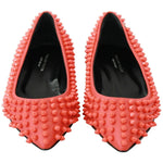 Philipp Plein Vibrant Orange Pointed Leather Flats WOMAN FLAT SHOES Philipp Plein Black