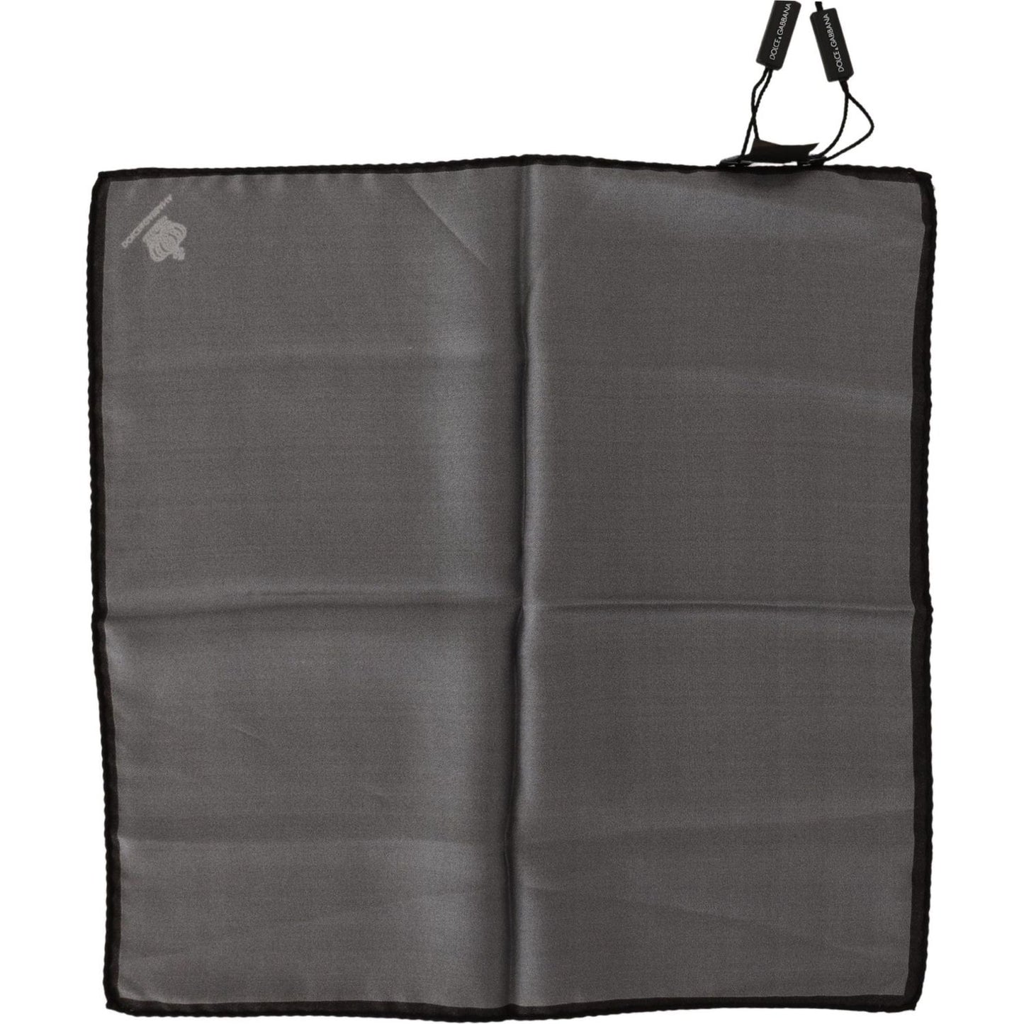 Dolce & Gabbana Elegant Silk Crown Print Handkerchief Silk Scarves Dolce & Gabbana Dark Slate Gray