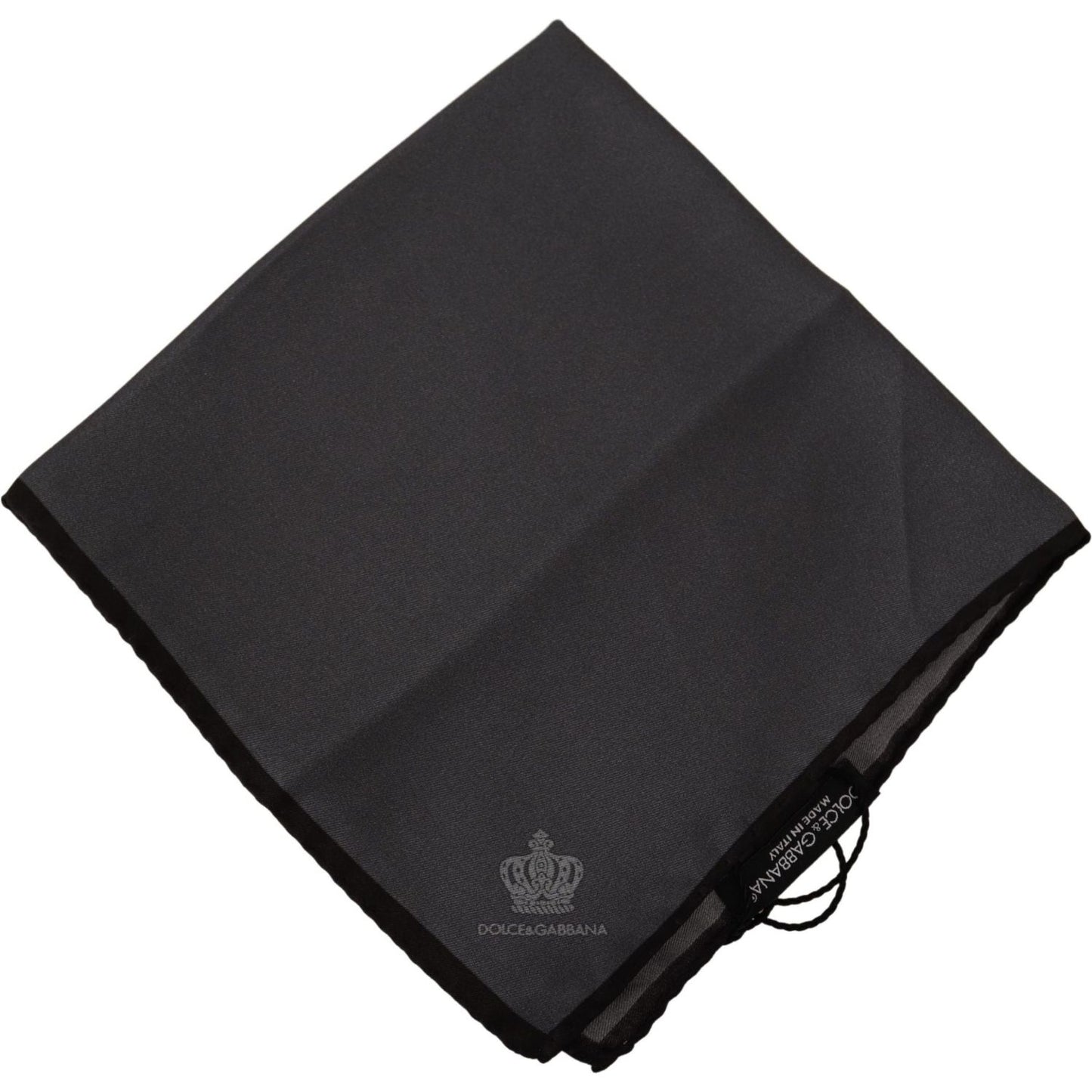 Dolce & Gabbana Elegant Silk Crown Print Handkerchief Silk Scarves Dolce & Gabbana Dark Slate Gray