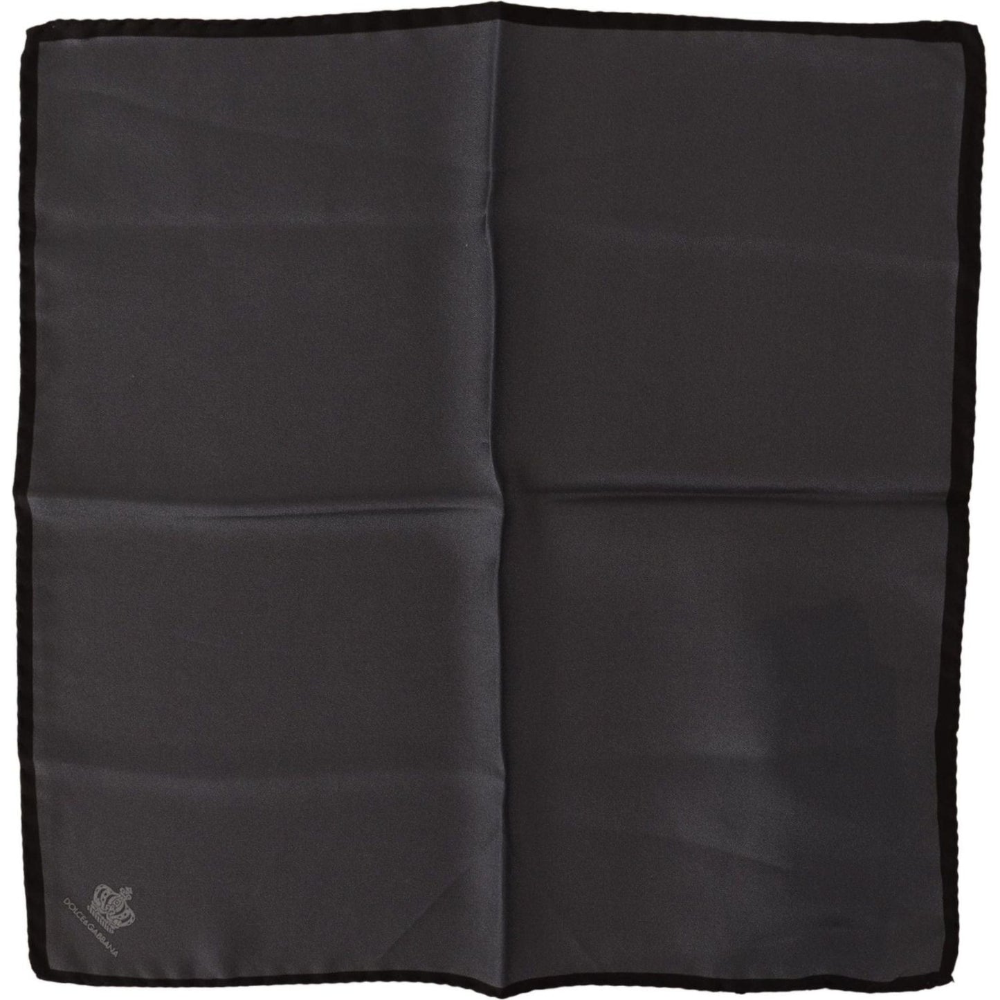 Dolce & Gabbana Elegant Silk Crown Print Handkerchief Silk Scarves Dolce & Gabbana Dark Slate Gray