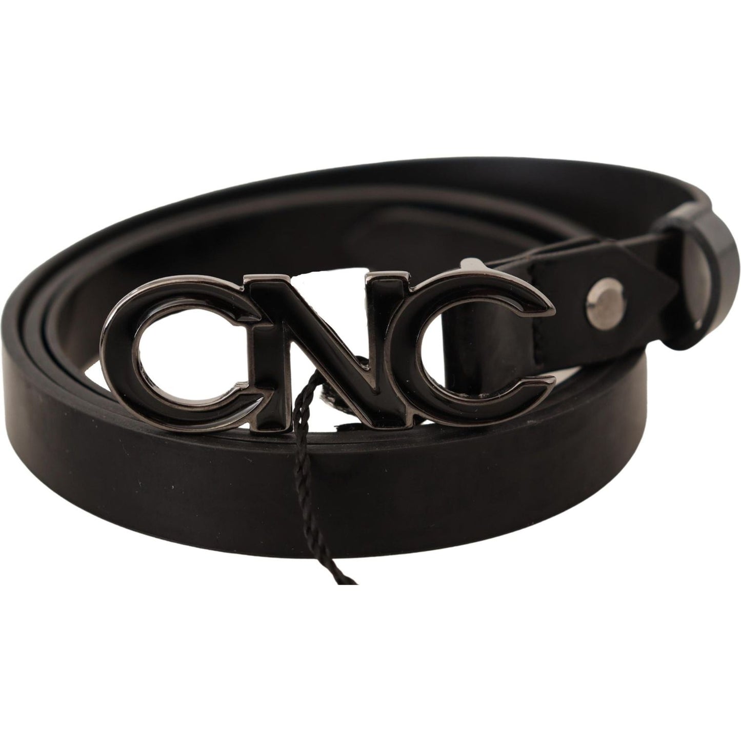 Costume National Elegant Black Leather Fashion Belt WOMAN BELTS Costume National Black