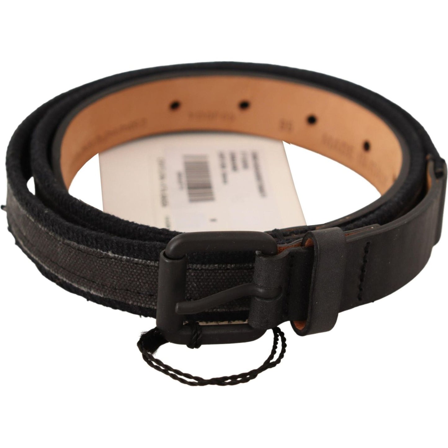 Ermanno Scervino Classic Black Leather Belt with Buckle Fastening Ermanno Scervino Dark Slate Gray