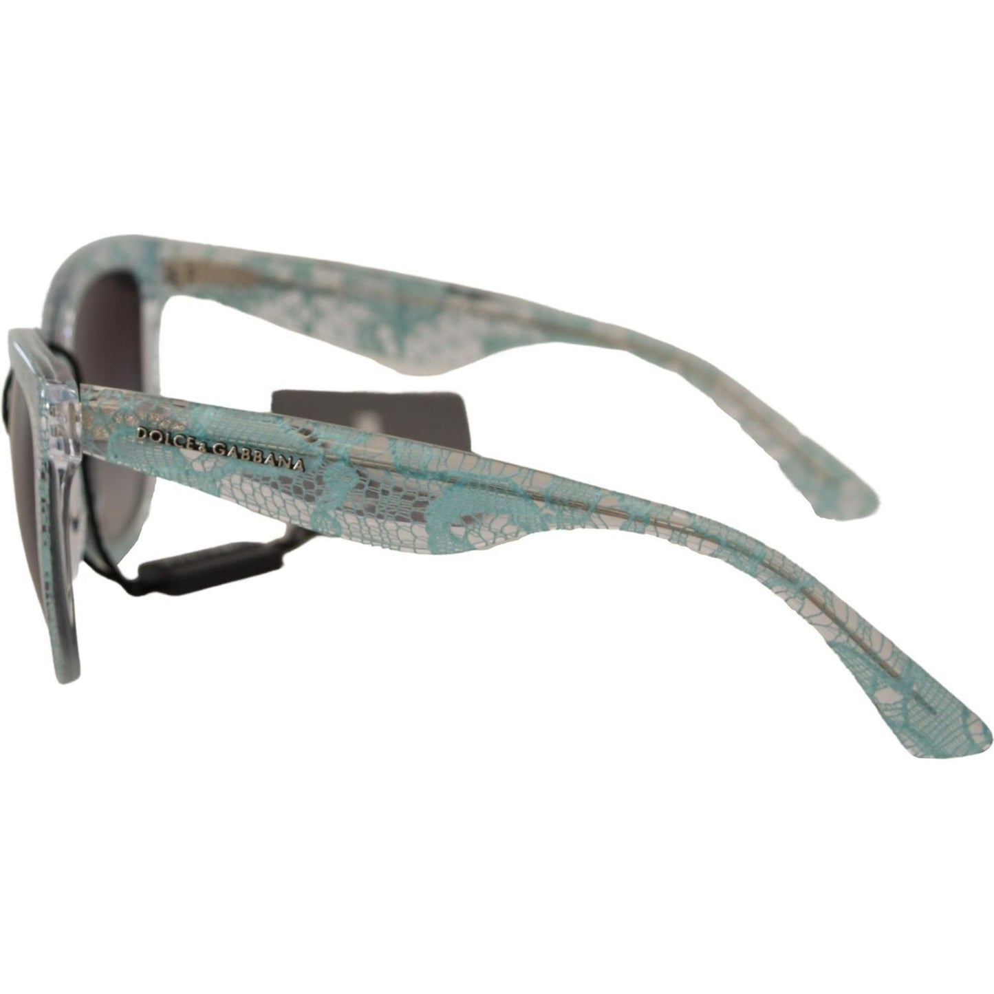 Dolce & Gabbana Sicilian Lace Crystal Acetate Sunglasses WOMAN SUNGLASSES Dolce & Gabbana Light Slate Gray