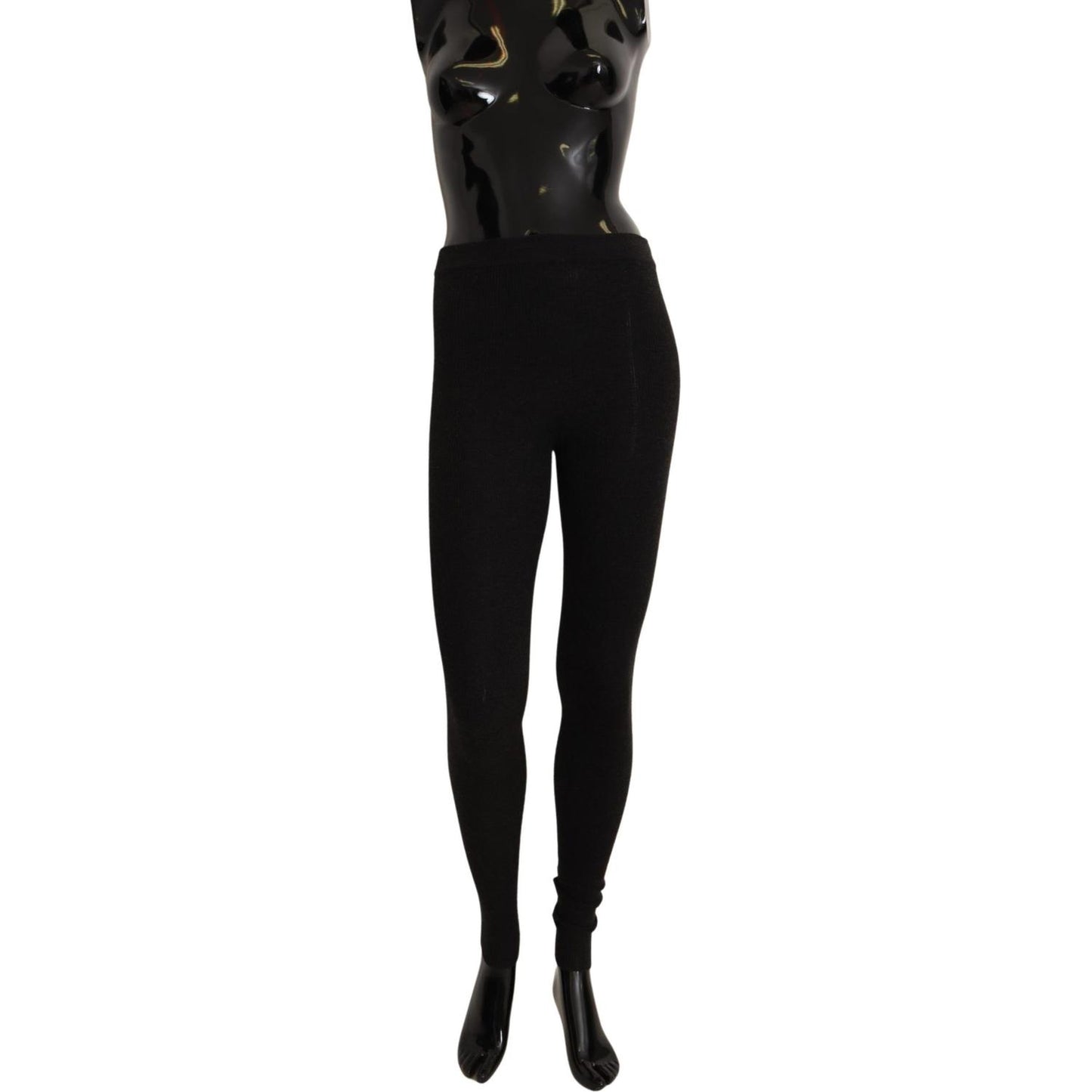Dolce & Gabbana Elegant Cashmere Gray Tights | Winter Luxury WOMAN UNDERWEAR Dolce & Gabbana Black