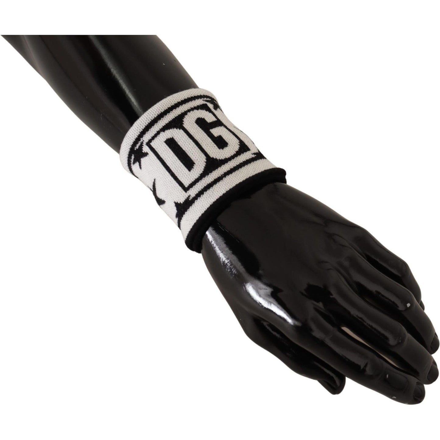 Dolce & Gabbana Elegant Monochrome Wool Wristband Set Dolce & Gabbana Black