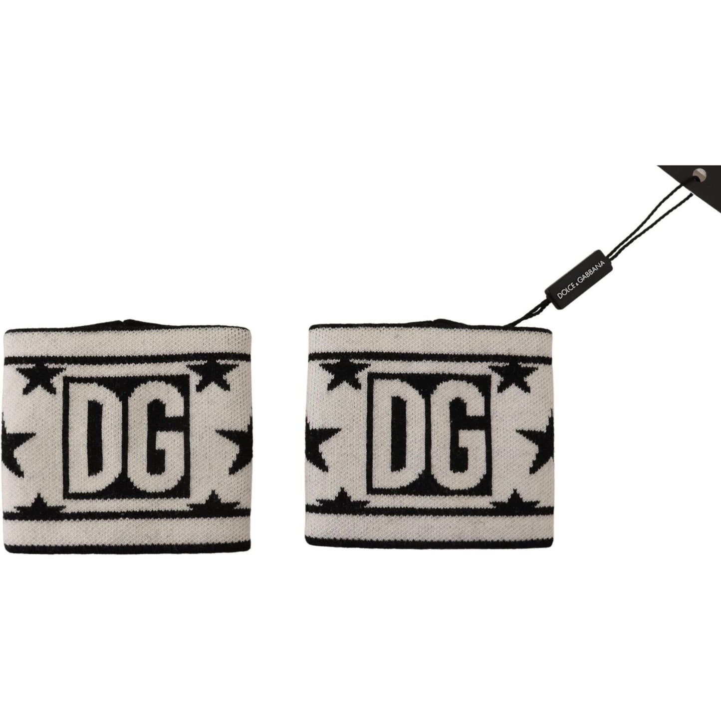 Dolce & Gabbana Elegant Monochrome Wool Wristband Set Dolce & Gabbana Dark Gray