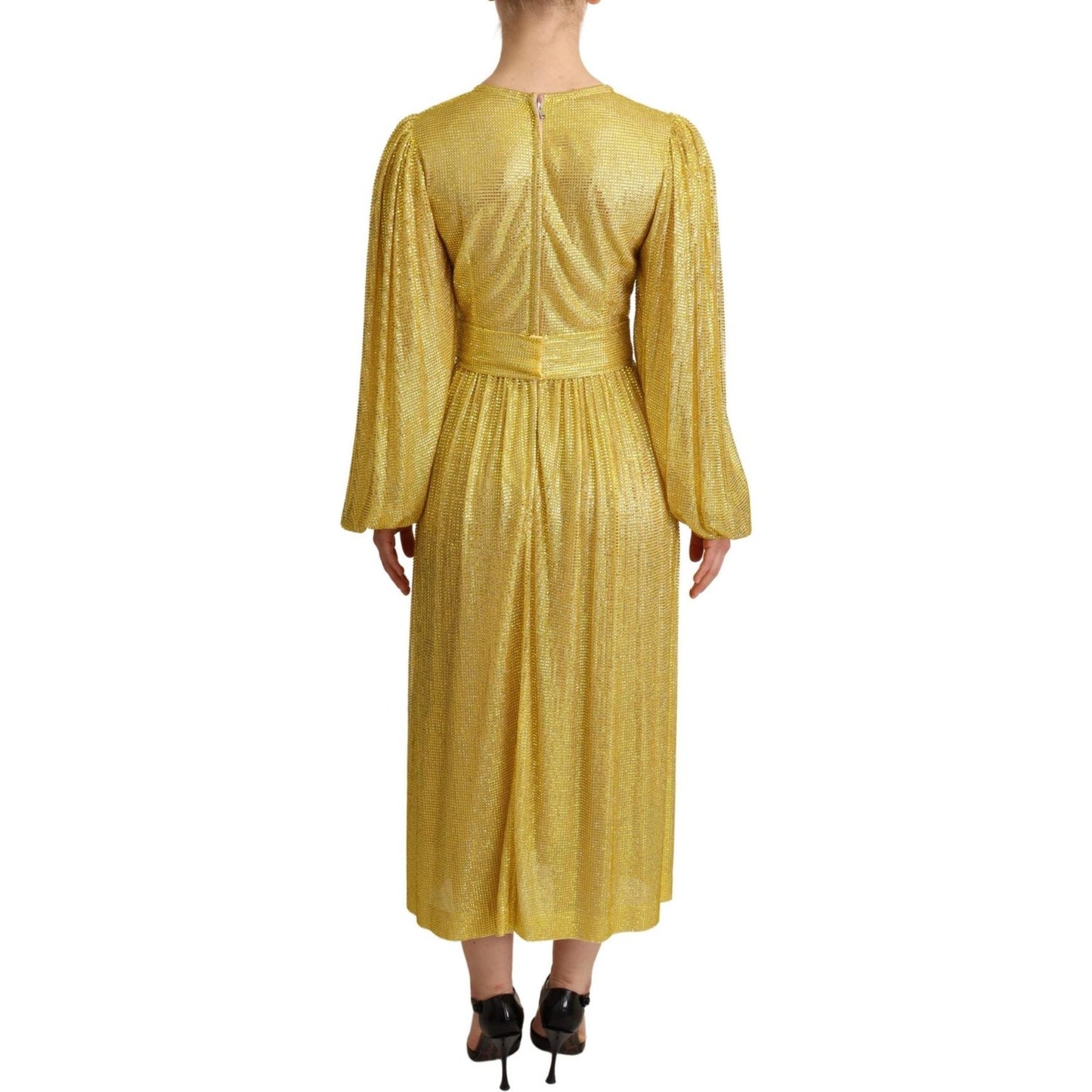 Dolce & Gabbana Crystal Embellished Pleated Maxi Dress Dolce & Gabbana Dark Khaki