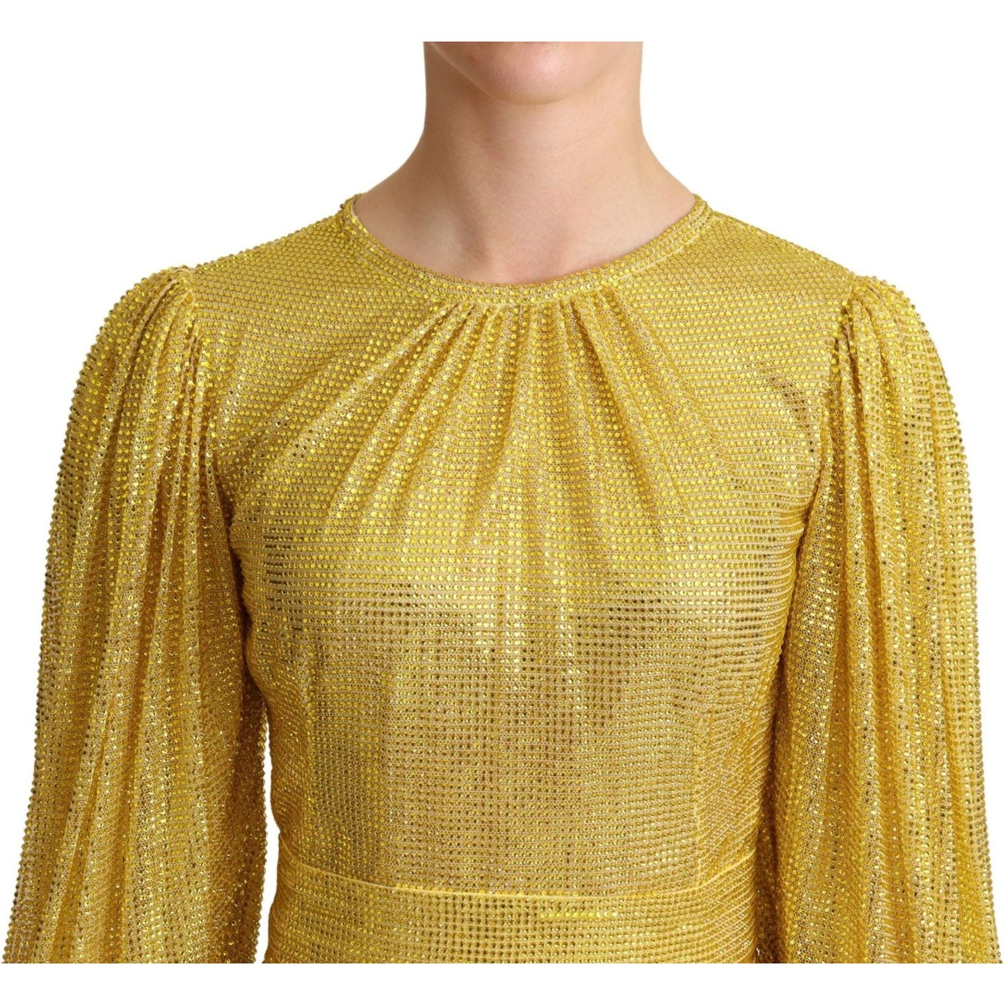 Dolce & Gabbana Crystal Embellished Pleated Maxi Dress Dolce & Gabbana Dark Khaki
