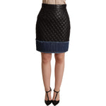 Dolce & Gabbana Black Quilted Leather Mini Skirts SKI1528-38