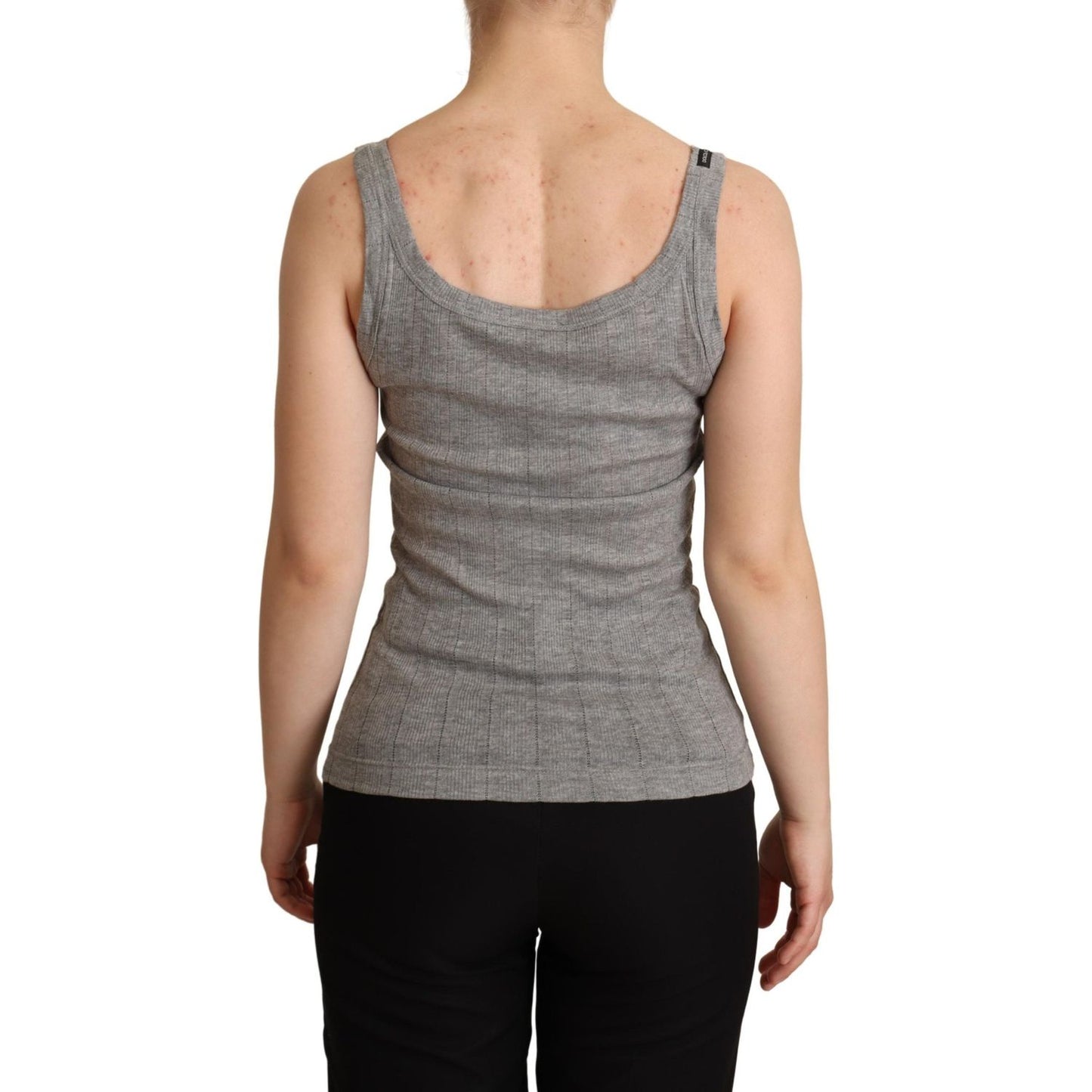 Dolce & Gabbana Elegant Sleeveless Gray Tank Top Dolce & Gabbana Dim Gray