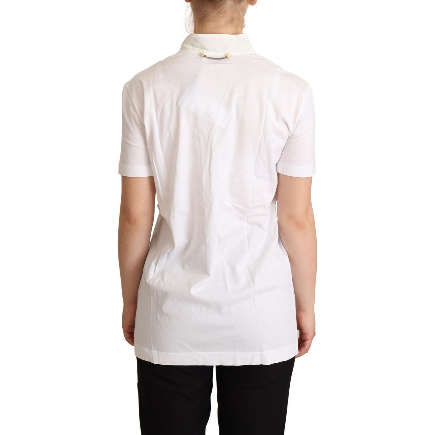 Dolce & Gabbana Chic White Love Motif Silk-Blend Tee Dolce & Gabbana Light Gray