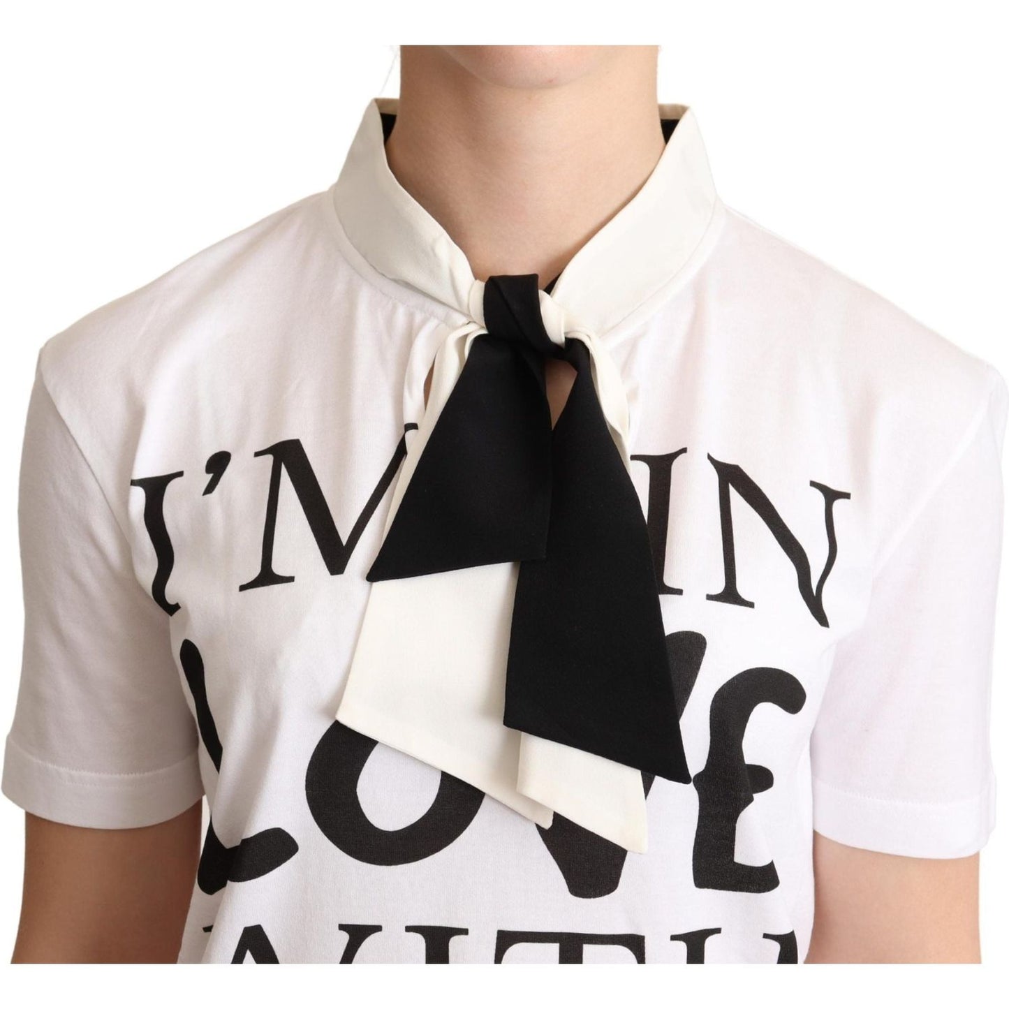 Dolce & Gabbana Chic Love Slogan Silk Cotton Tee Dolce & Gabbana Light Gray