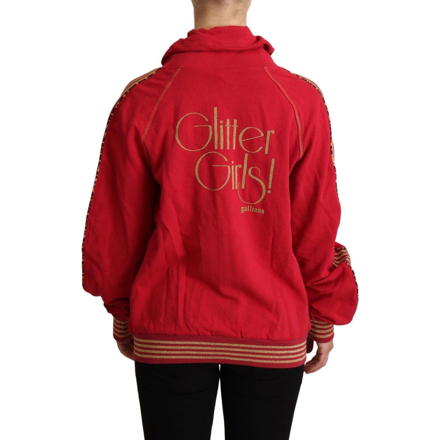 John Galliano Radiant Red Cotton Full Zip Hooded Jacket John Galliano Firebrick