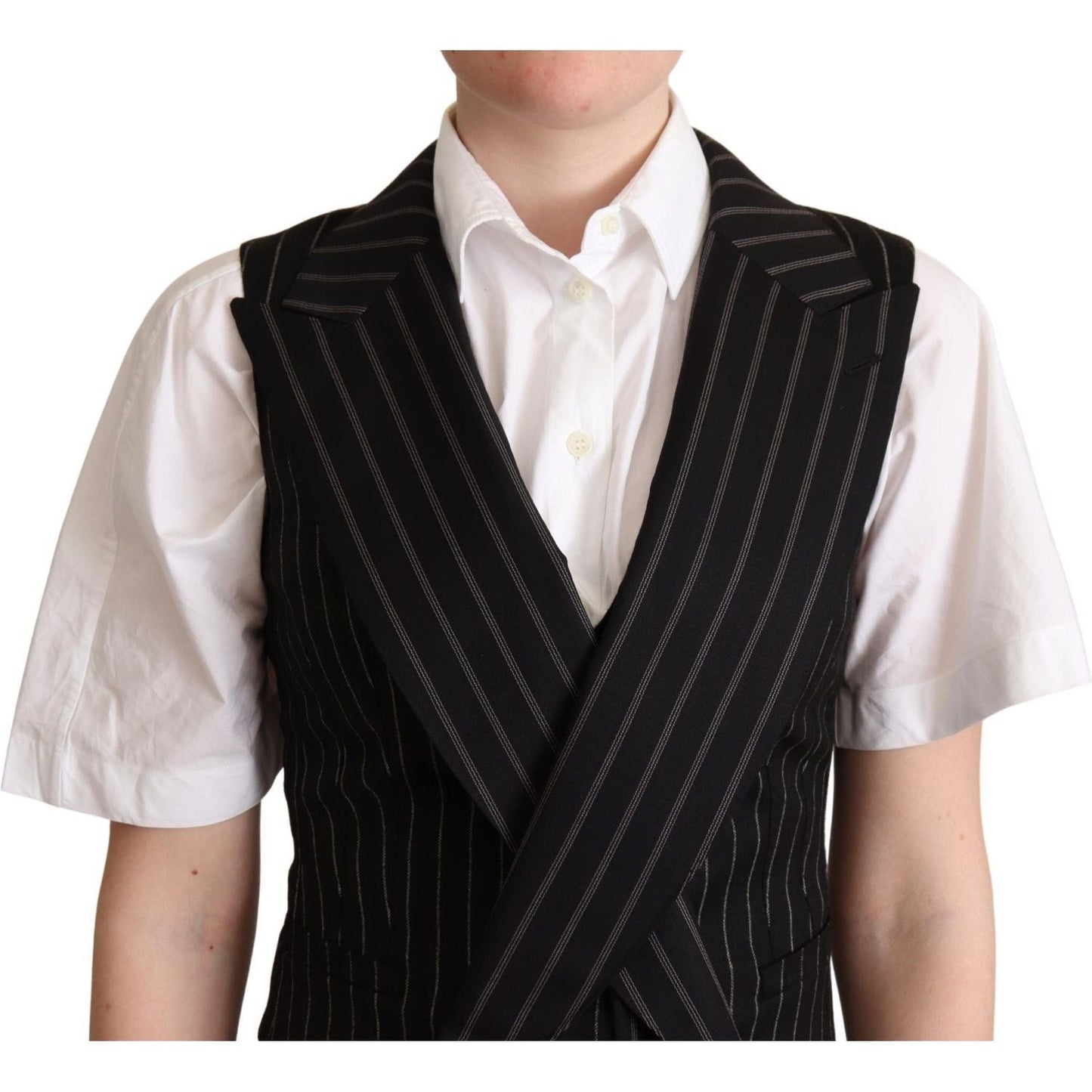 Dolce & Gabbana Elegant Leopard Print Waistcoat – Sleeveless Vest Dolce & Gabbana Gray