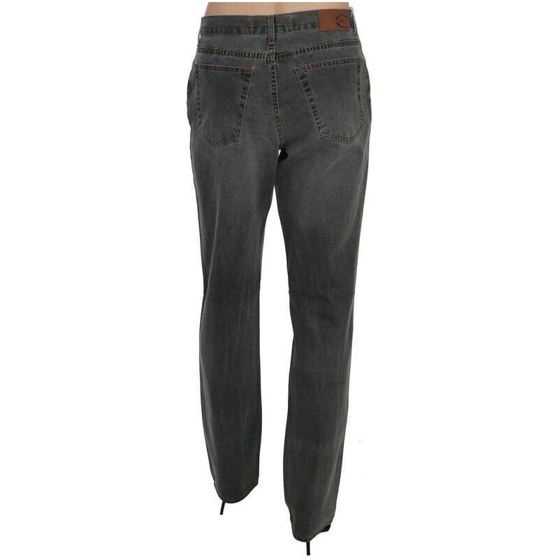 Just Cavalli Chic Gray Mid Waist Straight Leg Jeans Just Cavalli Dark Slate Gray