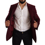 Dolce & Gabbana Elegant Maroon Bordeaux Cashmere Blazer Dolce & Gabbana Gray