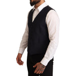 Dolce & Gabbana Elegant Dark Blue Wool Blend Martini Suit Dolce & Gabbana Black