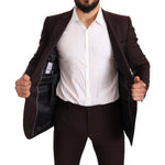 Dolce & Gabbana Elegant Bordeaux Striped Martini Suit Suit Dolce & Gabbana Black
